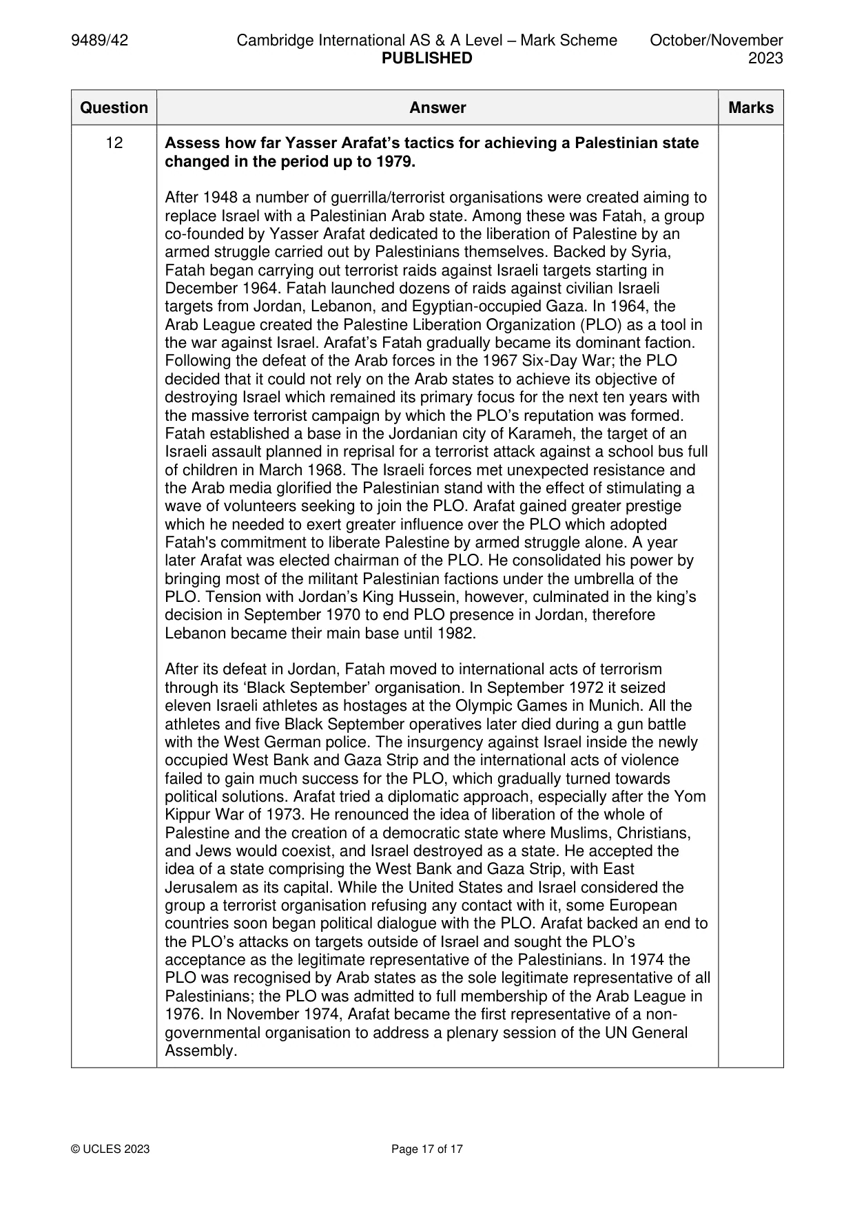 Mark scheme, page 17 of 17