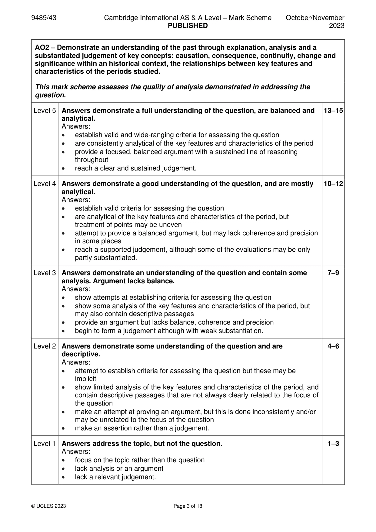 Mark scheme, page 3 of 18