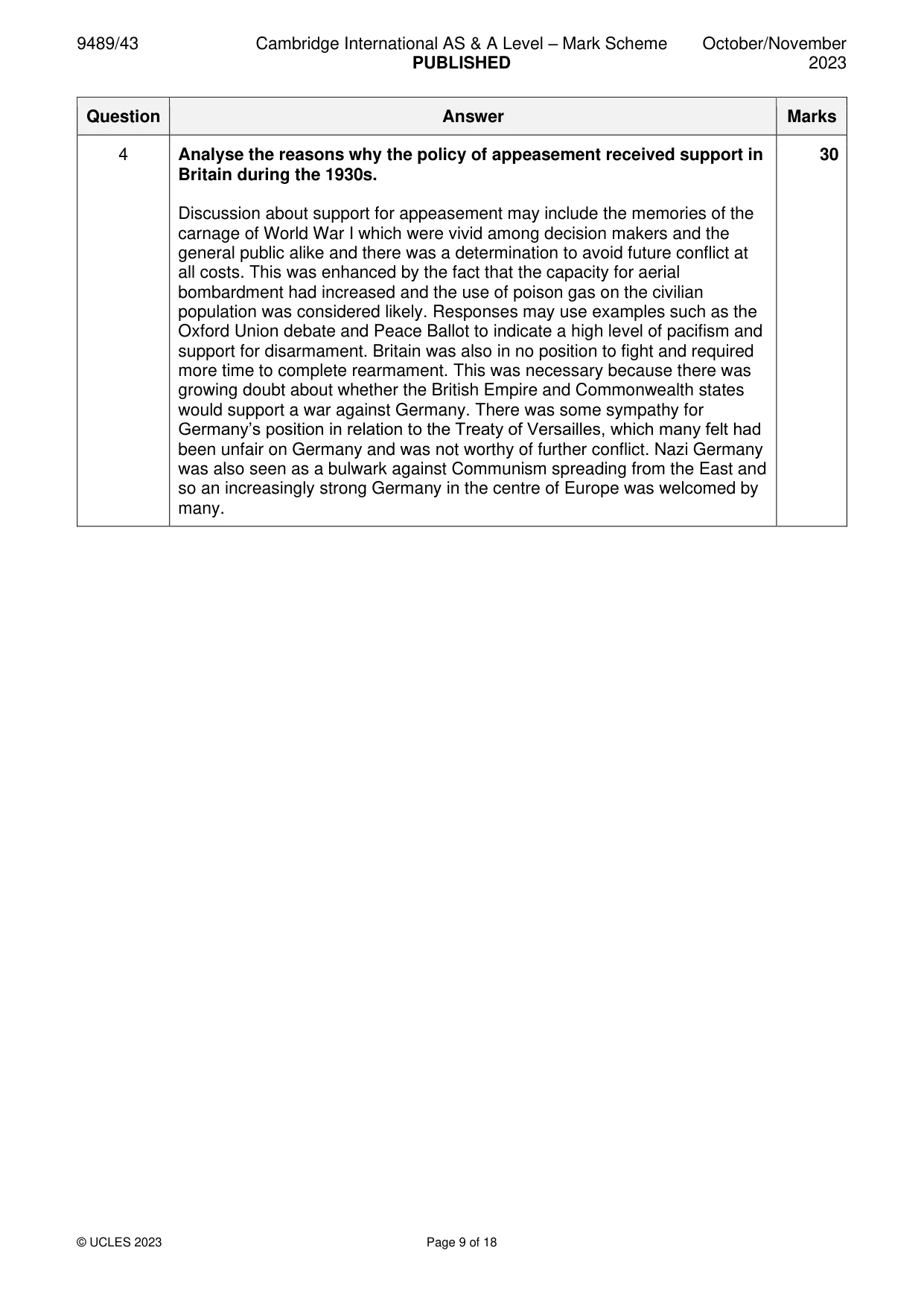 Mark scheme, page 9 of 18
