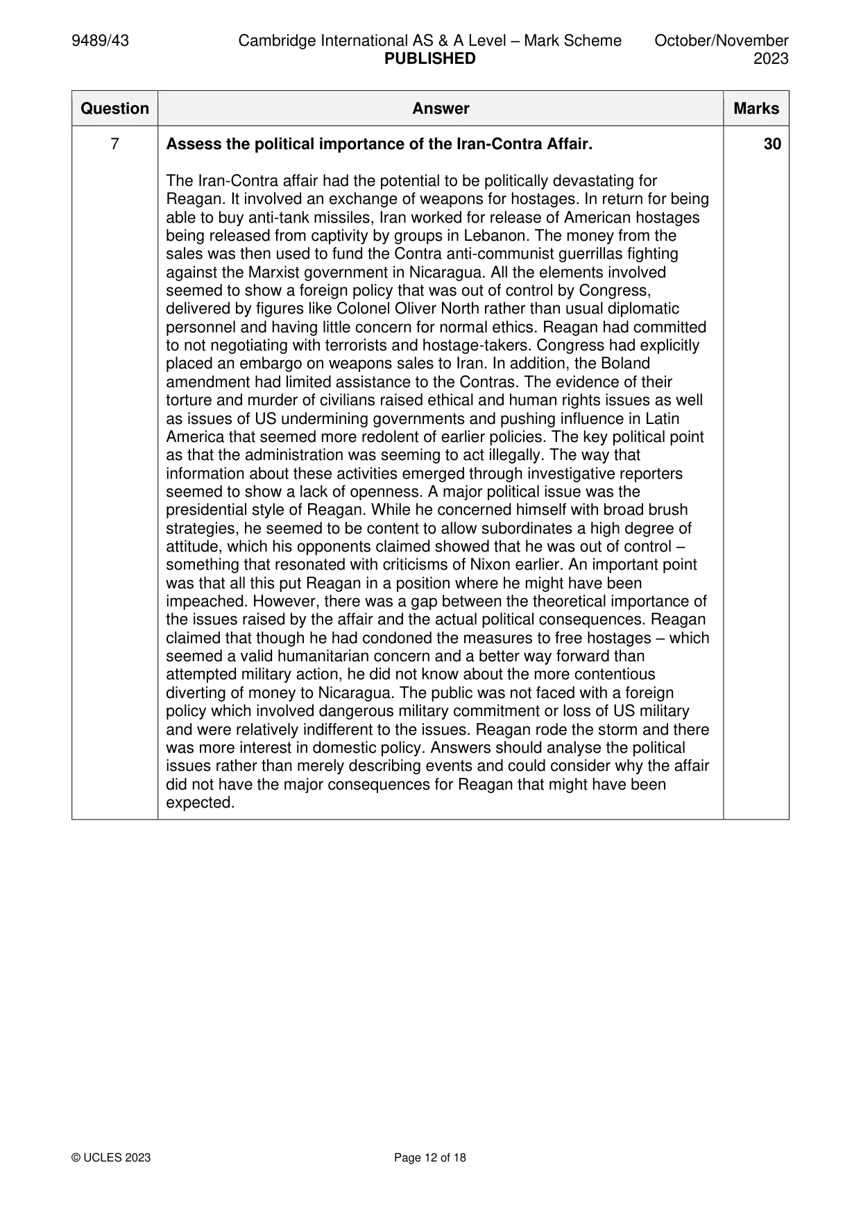 Mark scheme, page 12 of 18