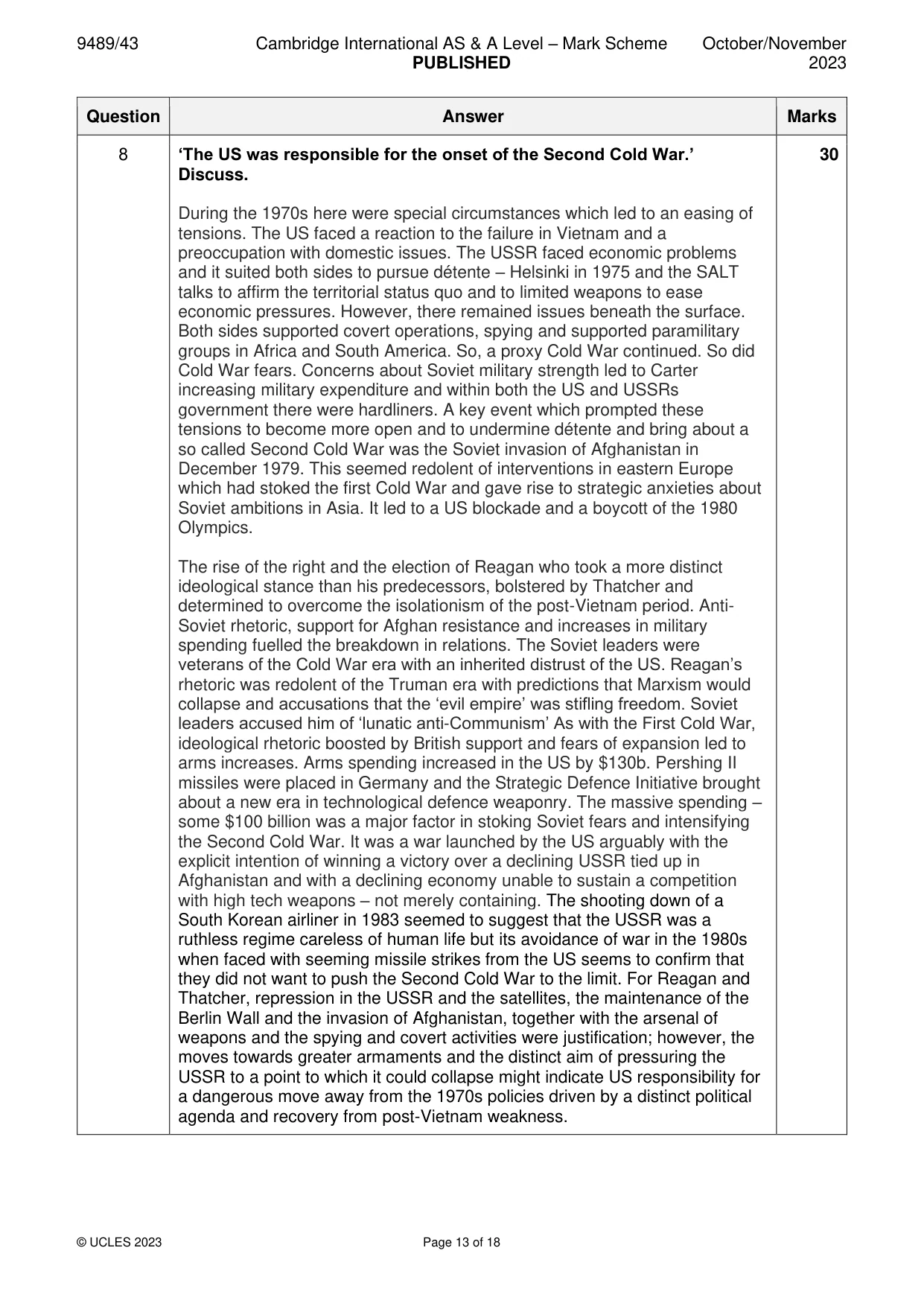 Mark scheme, page 13 of 18