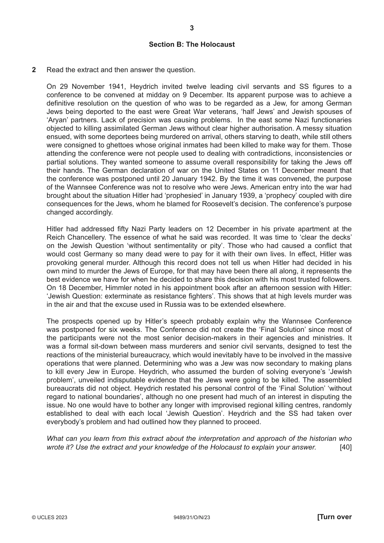 Cambridge A Level History 9489 2023 Oct/Nov Paper 3 · Variant 1 question paper, page 3 of 4
