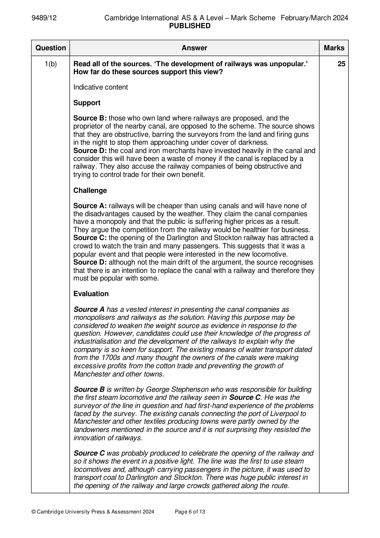 Mark scheme, page 6 of 13
