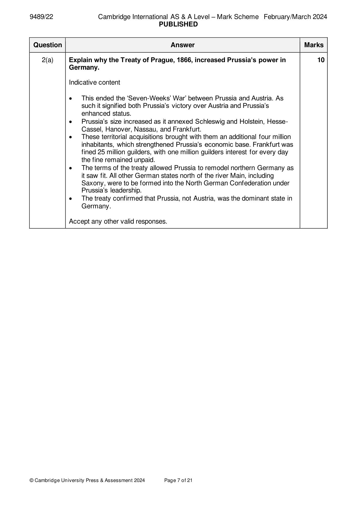 Mark scheme, page 7 of 21
