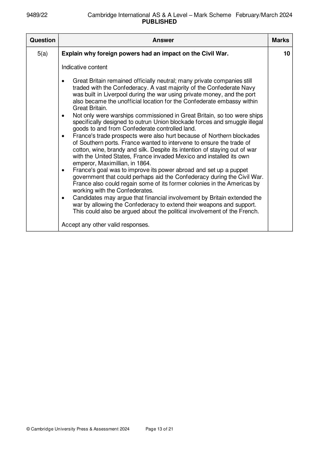 Mark scheme, page 13 of 21
