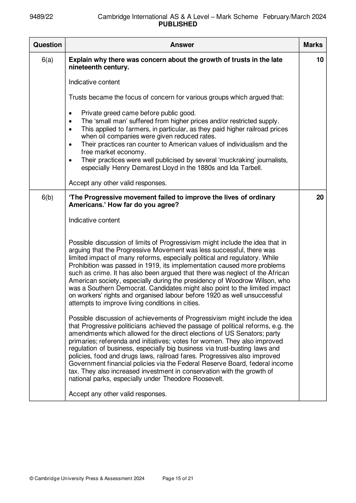 Mark scheme, page 15 of 21