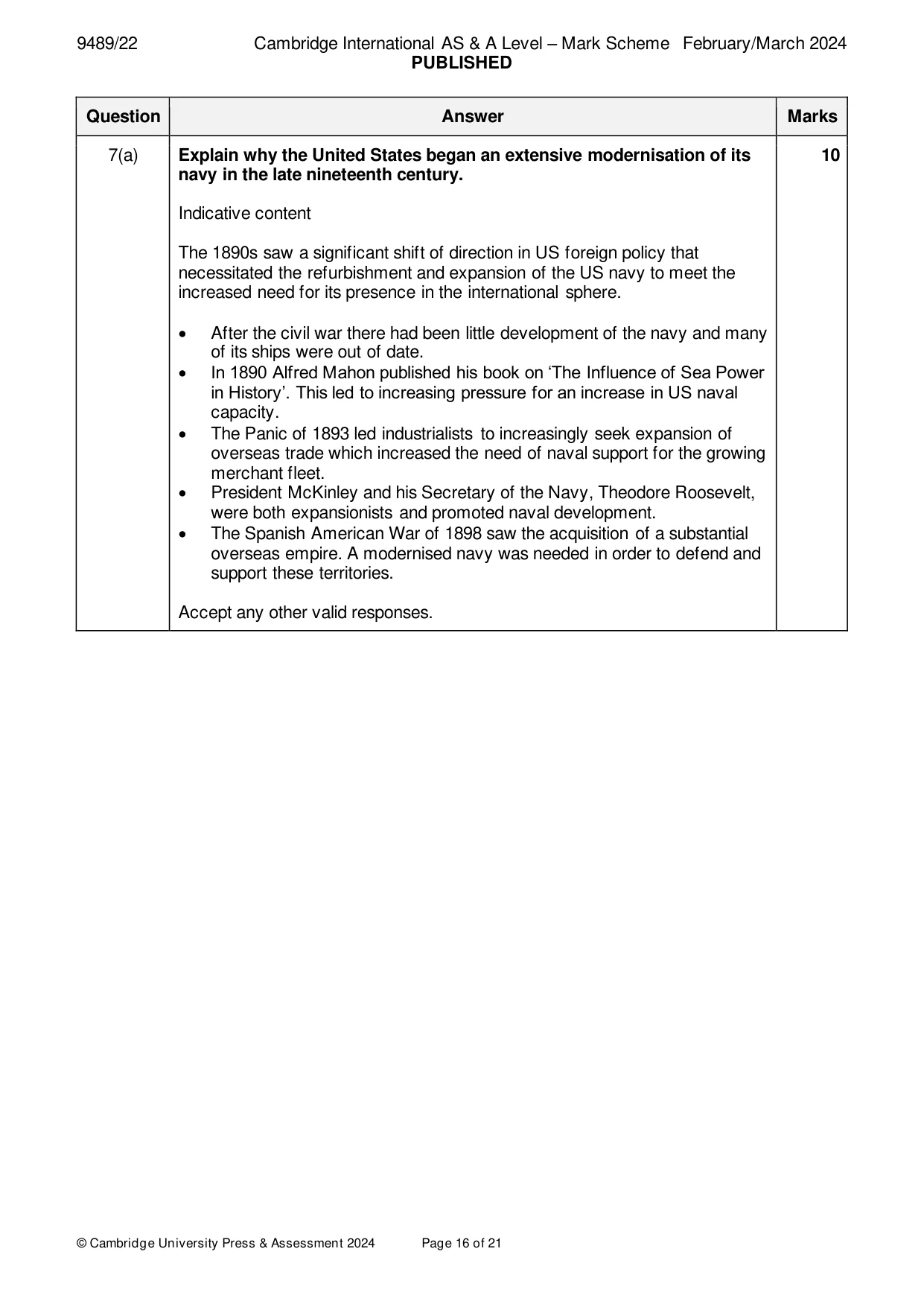 Mark scheme, page 16 of 21