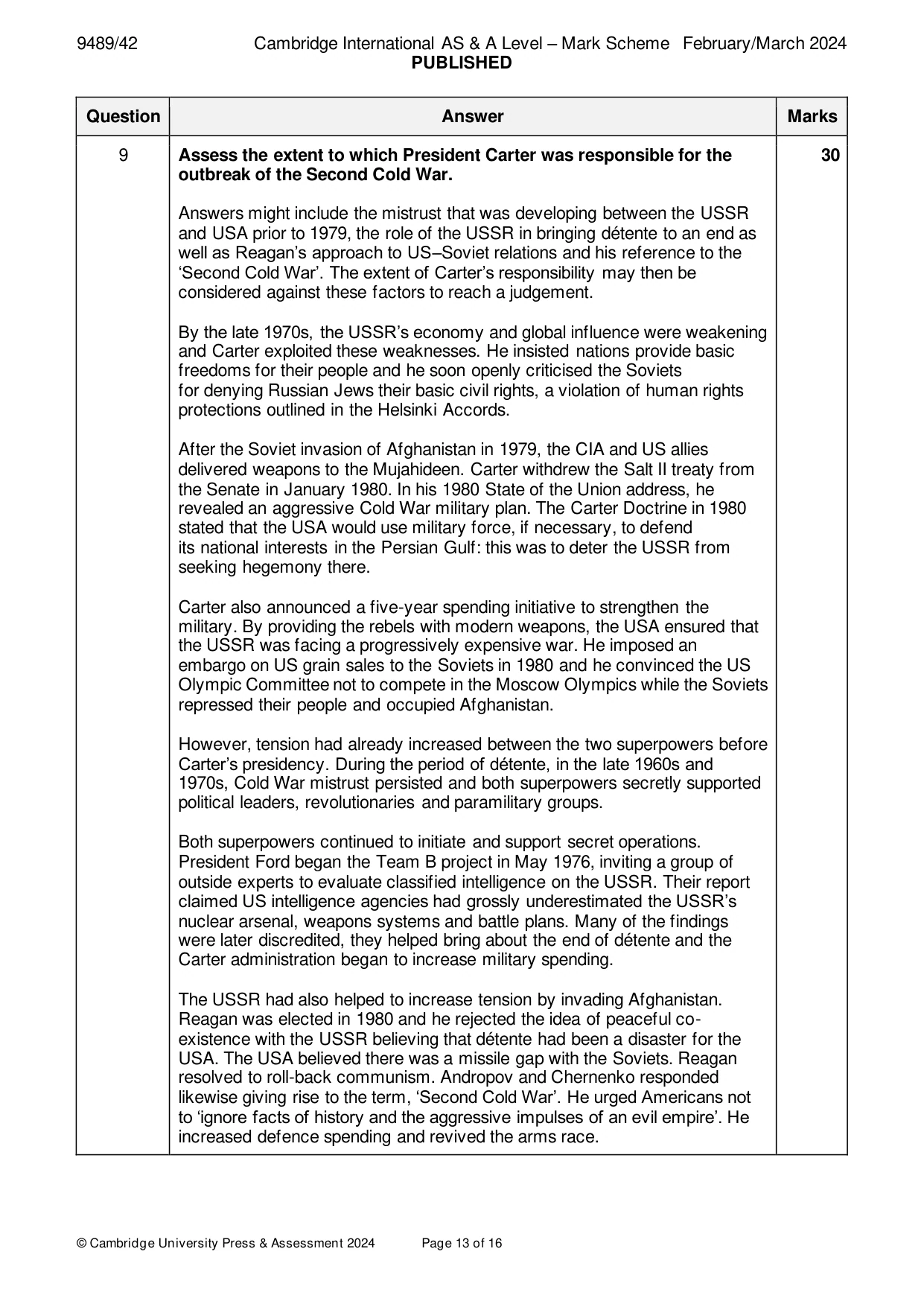 Mark scheme, page 13 of 16