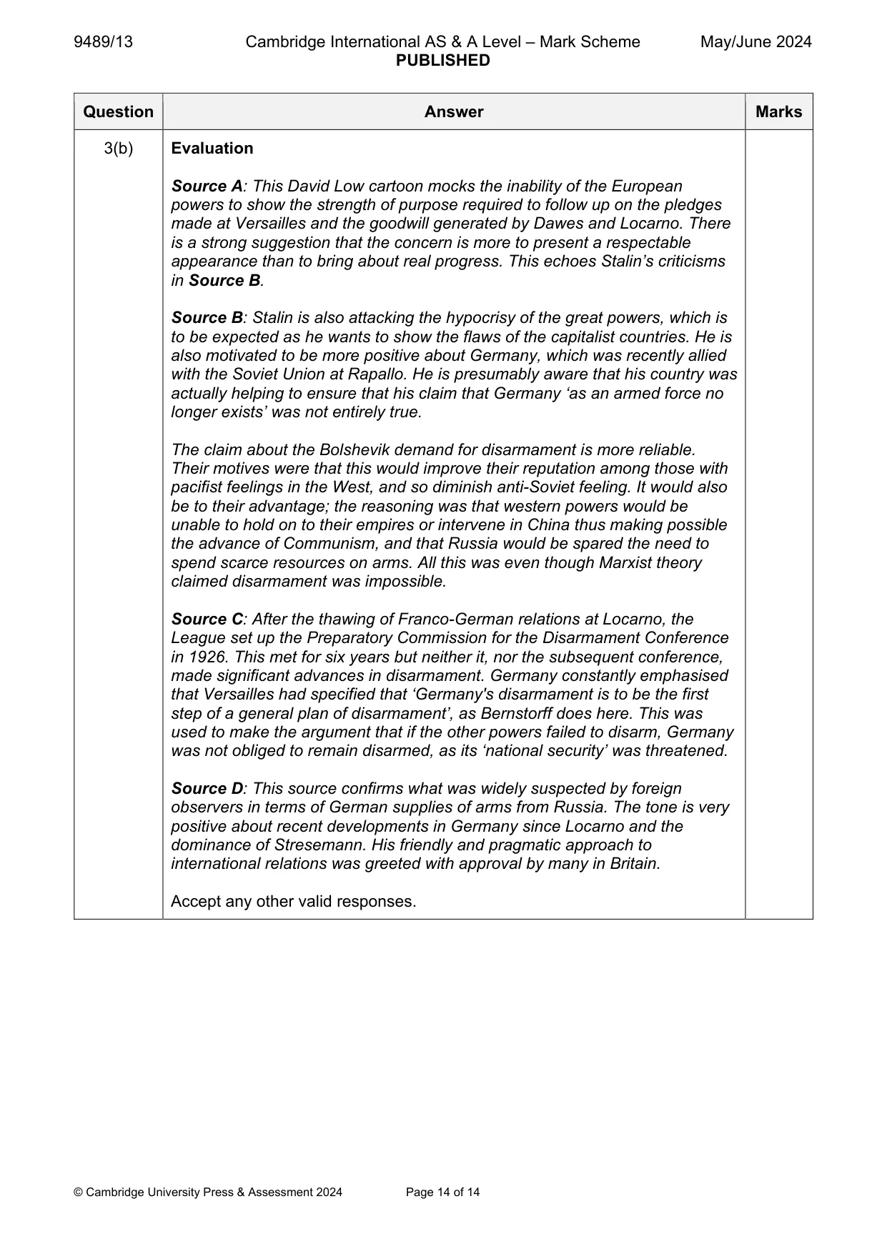 Mark scheme, page 14 of 14