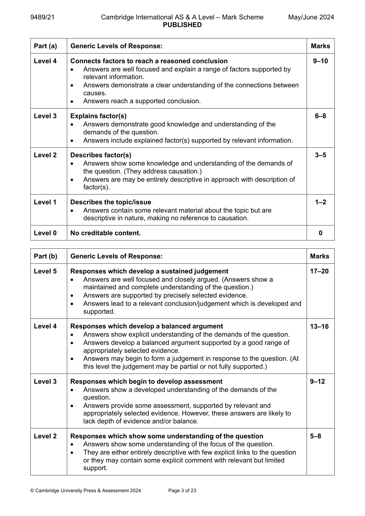 Mark scheme, page 3 of 23