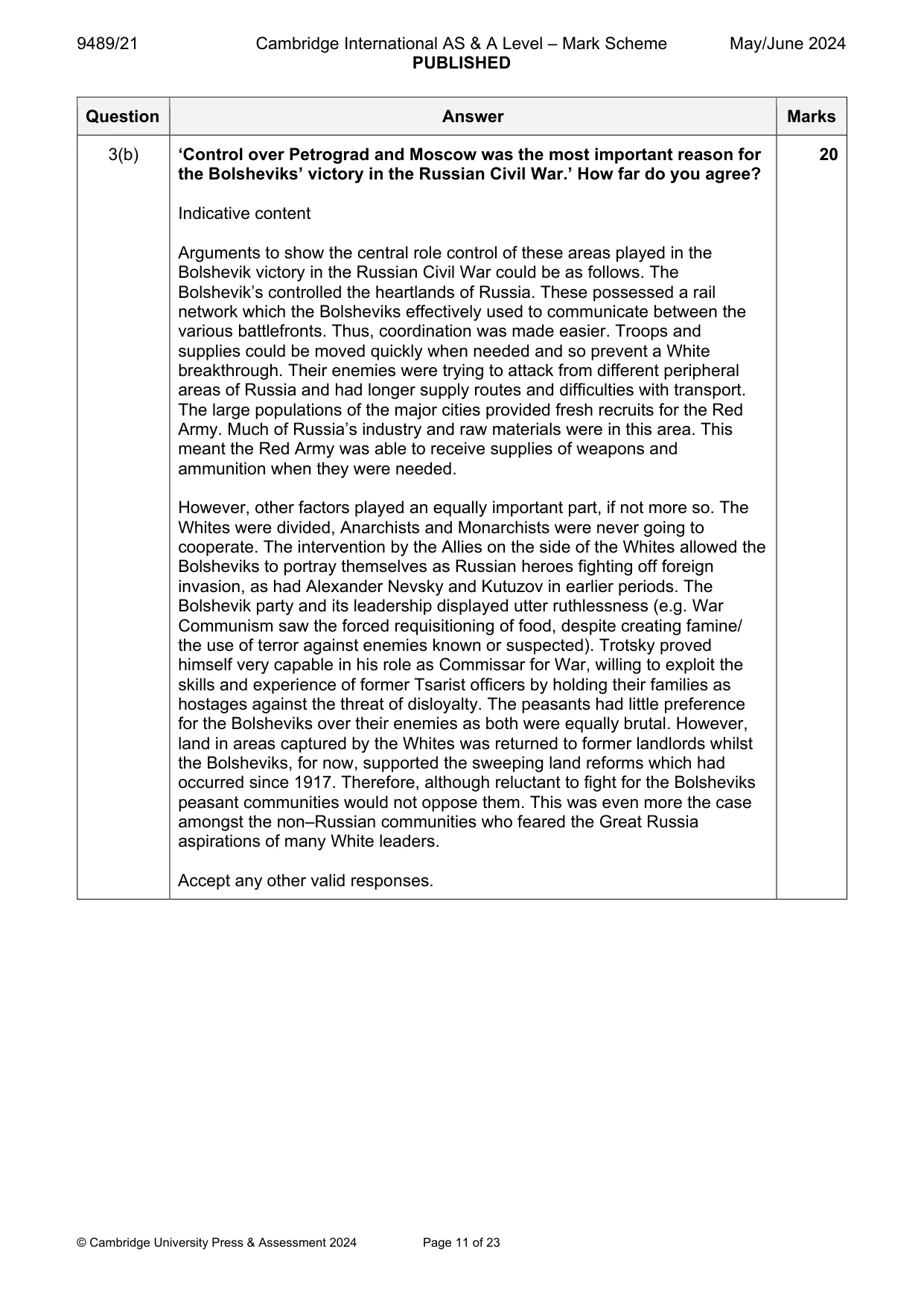 Mark scheme, page 11 of 23