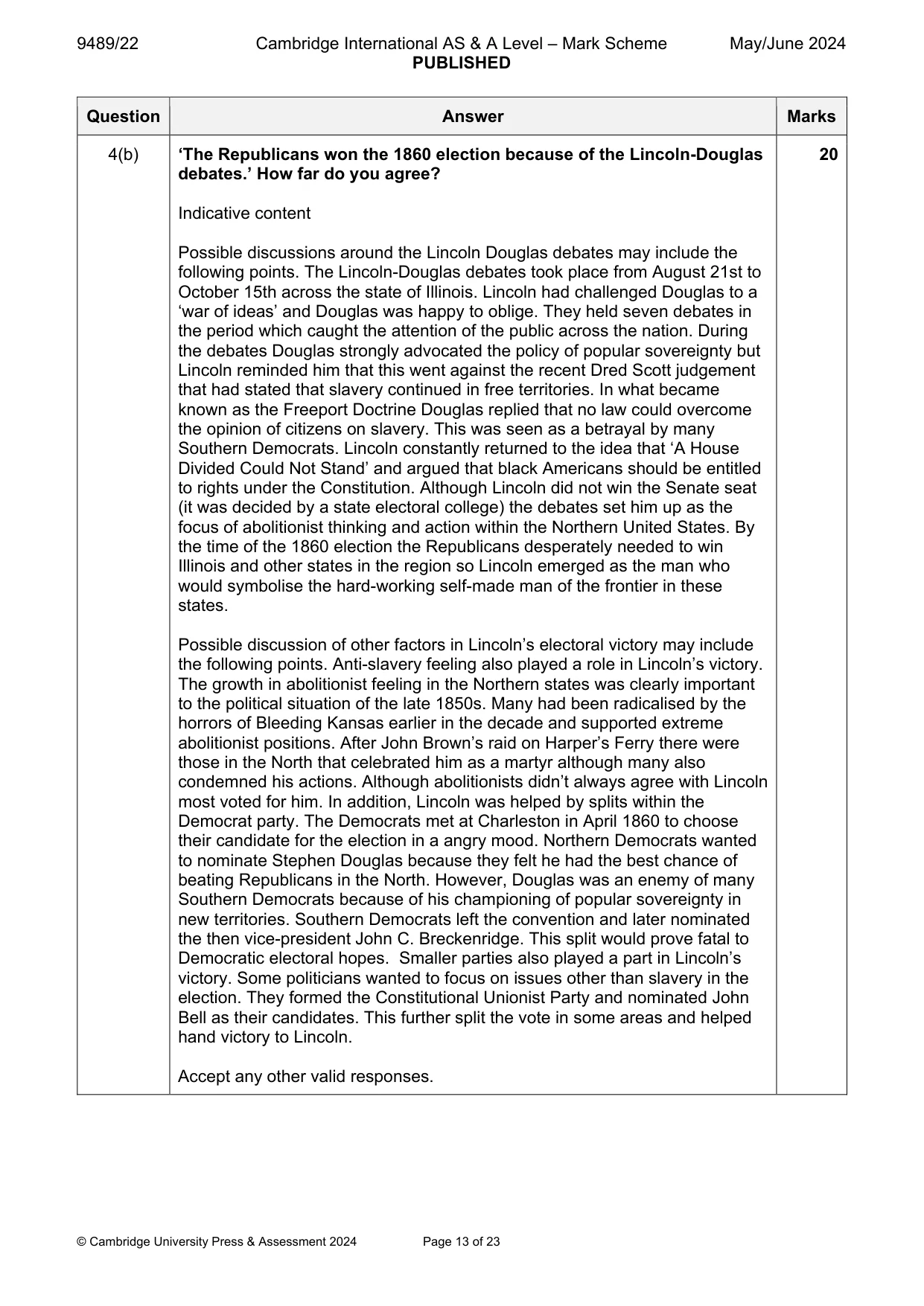Mark scheme, page 13 of 23