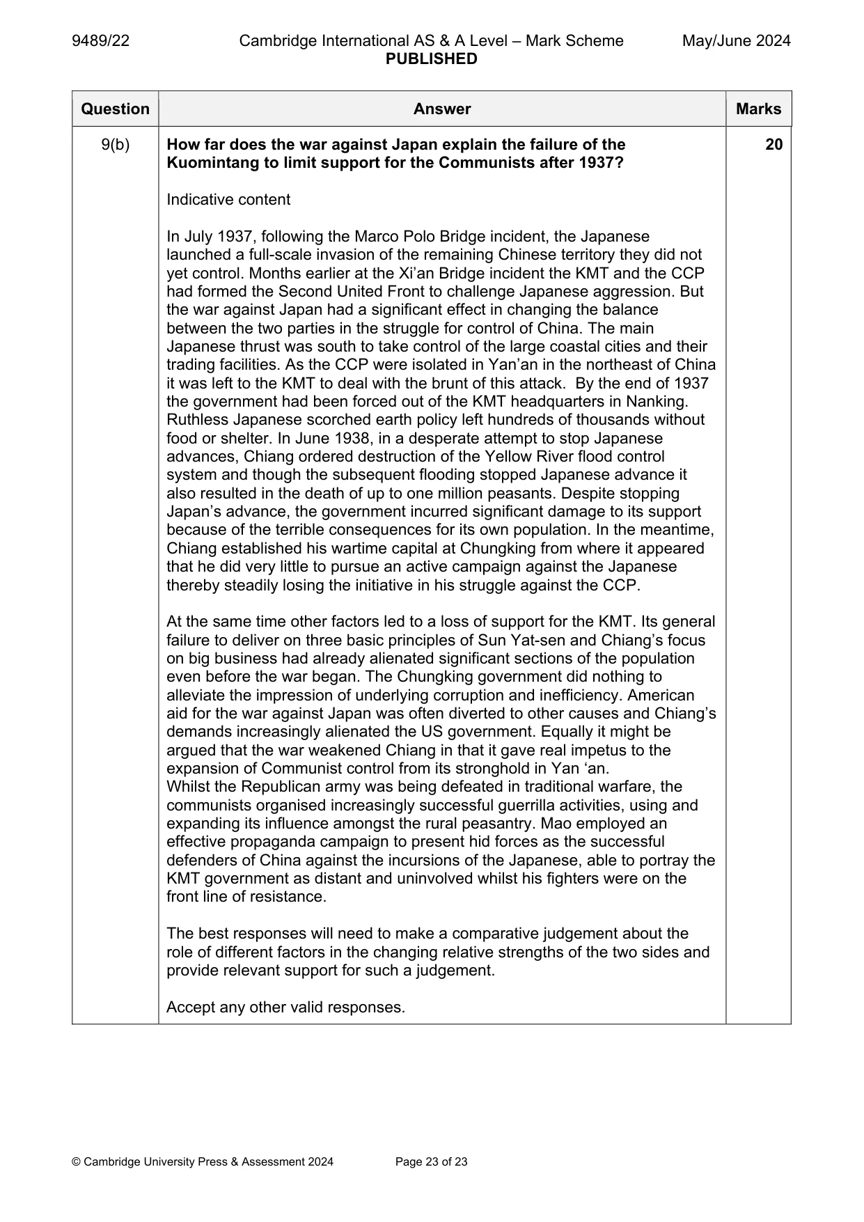 Mark scheme, page 23 of 23