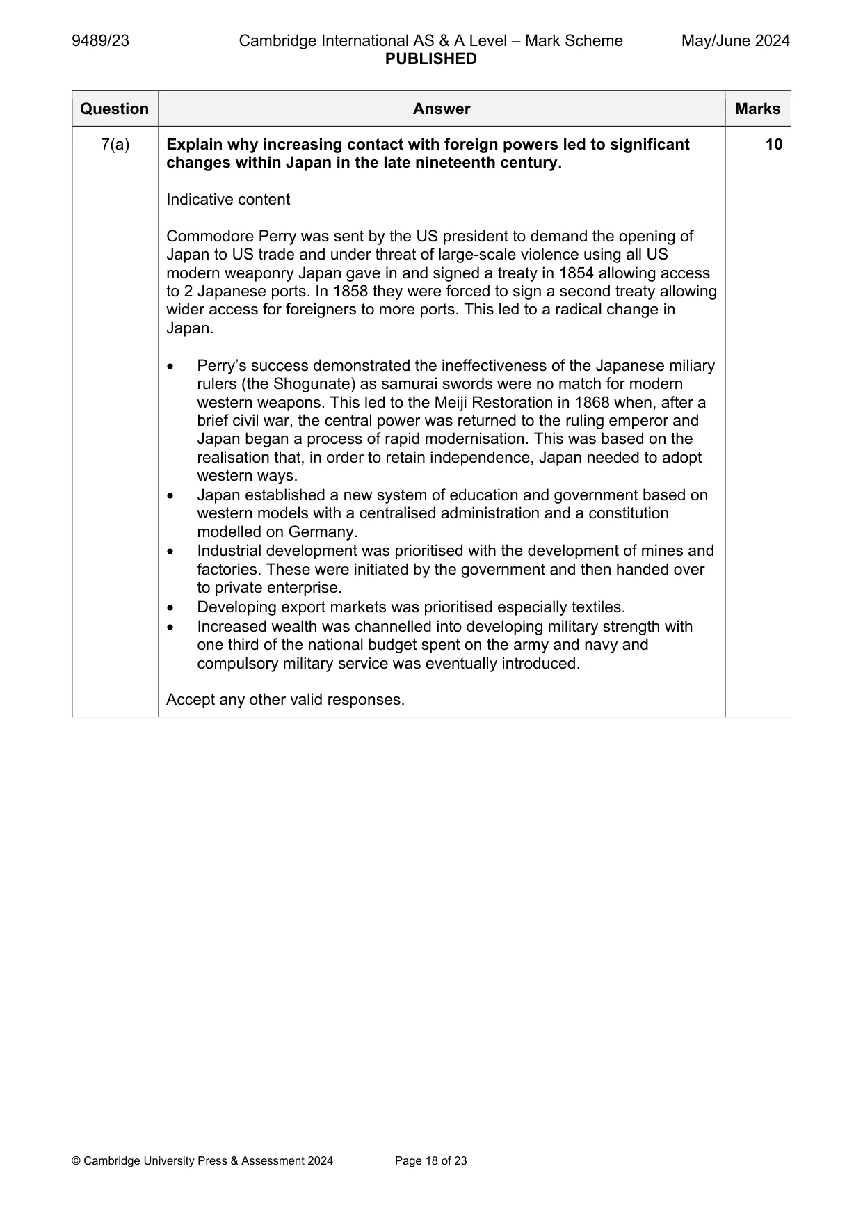Mark scheme, page 18 of 23