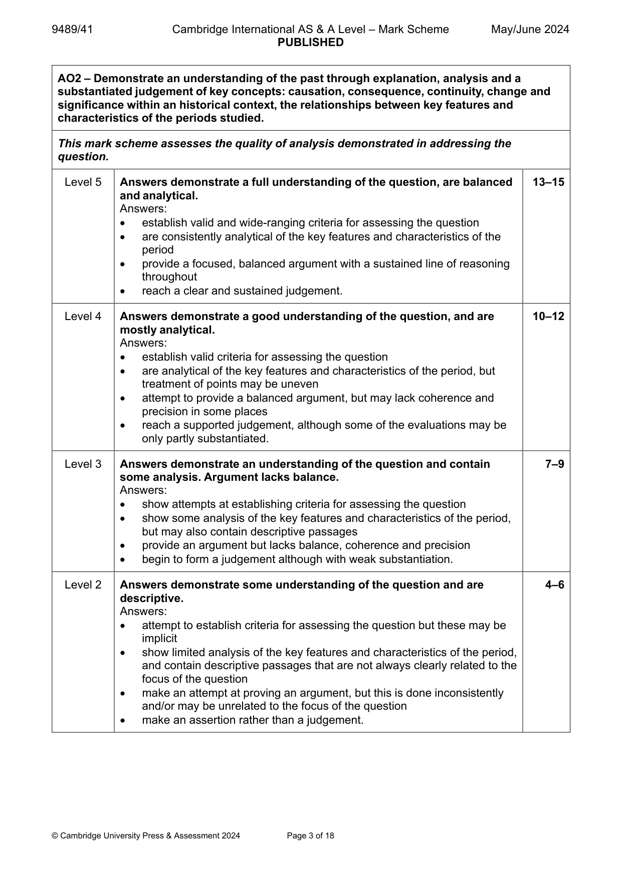 Mark scheme, page 3 of 18