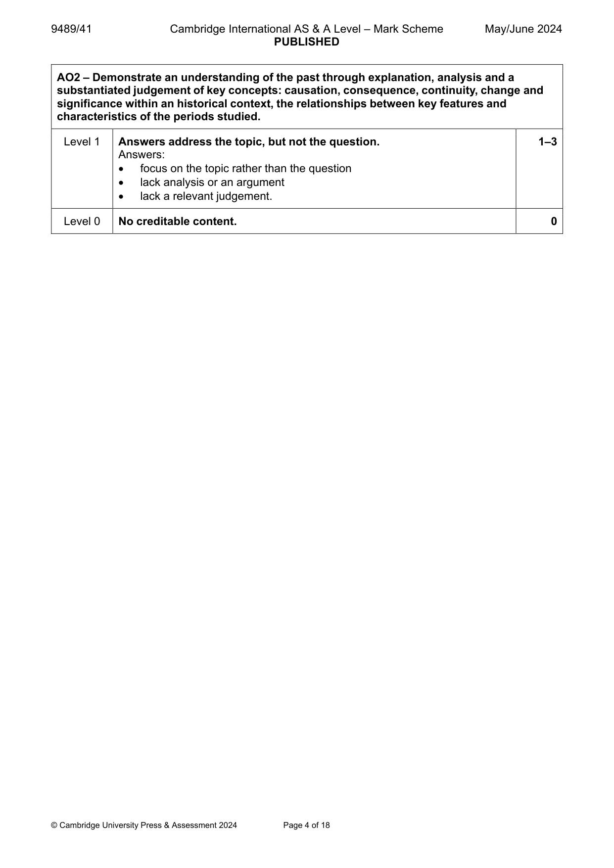 Mark scheme, page 4 of 18