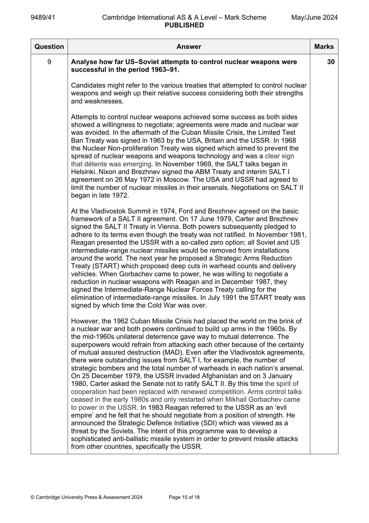 Mark scheme, page 15 of 18