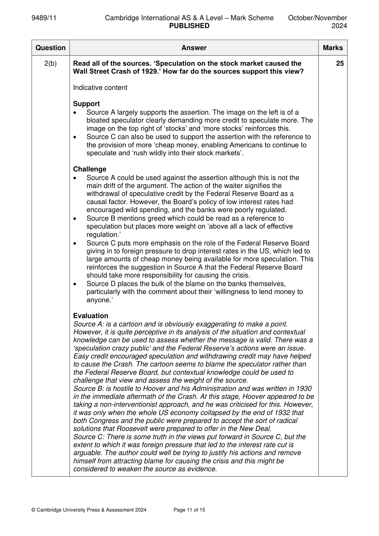 Mark scheme, page 11 of 15