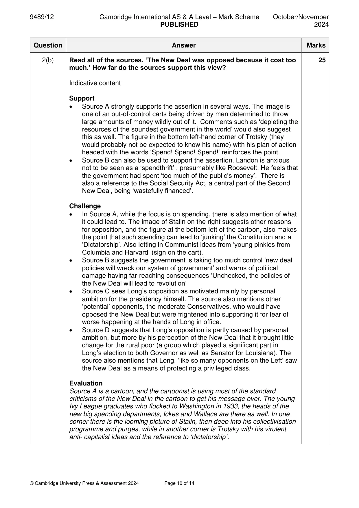 Mark scheme, page 10 of 14