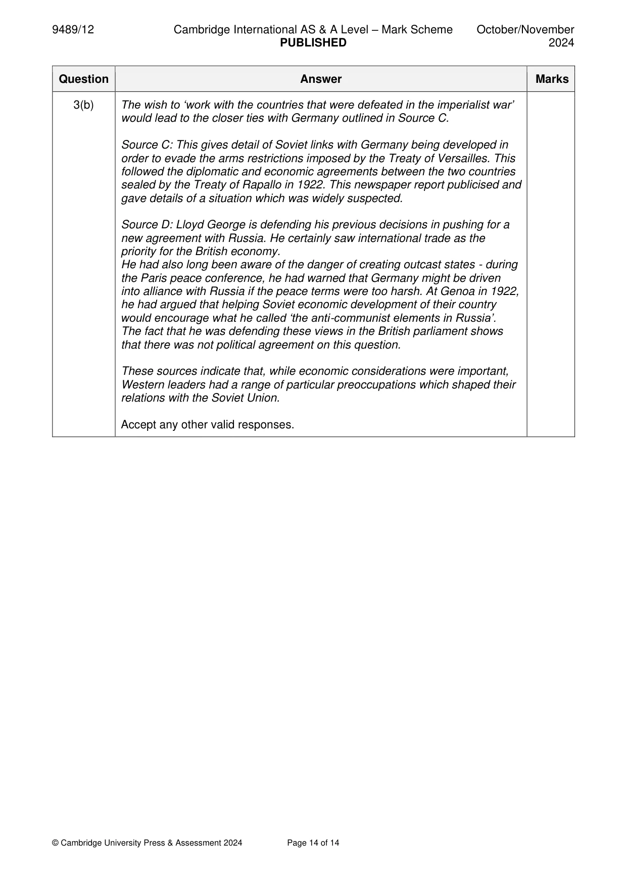 Mark scheme, page 14 of 14