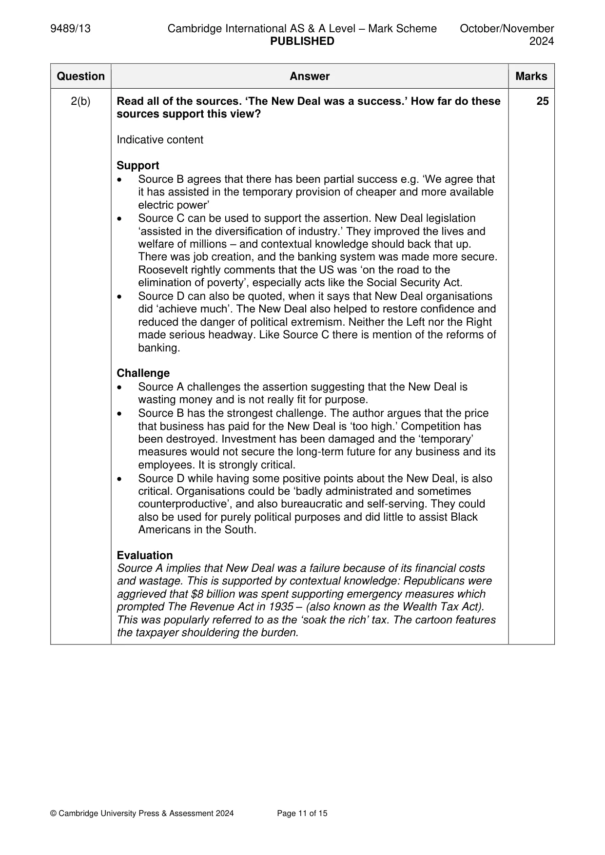 Mark scheme, page 11 of 15
