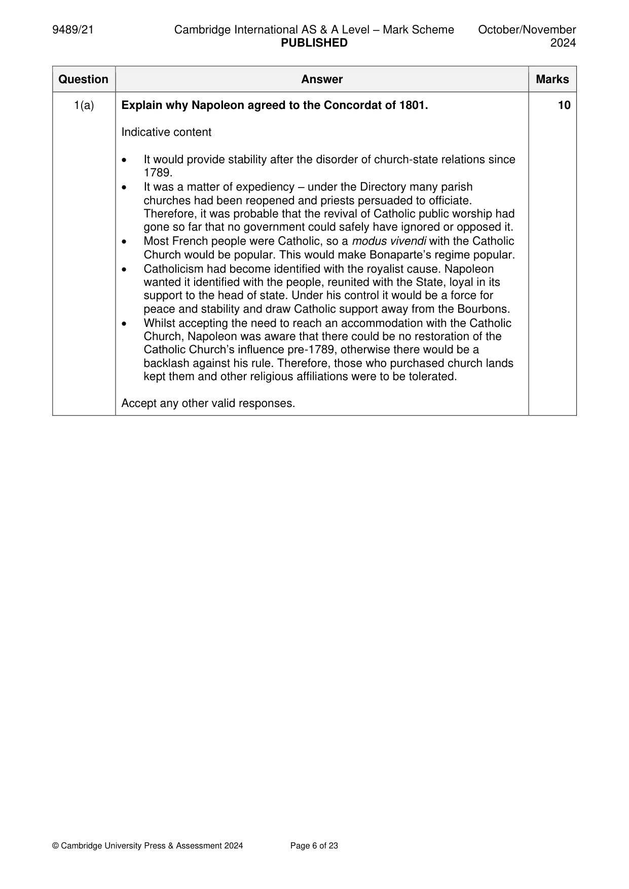 Mark scheme, page 6 of 23