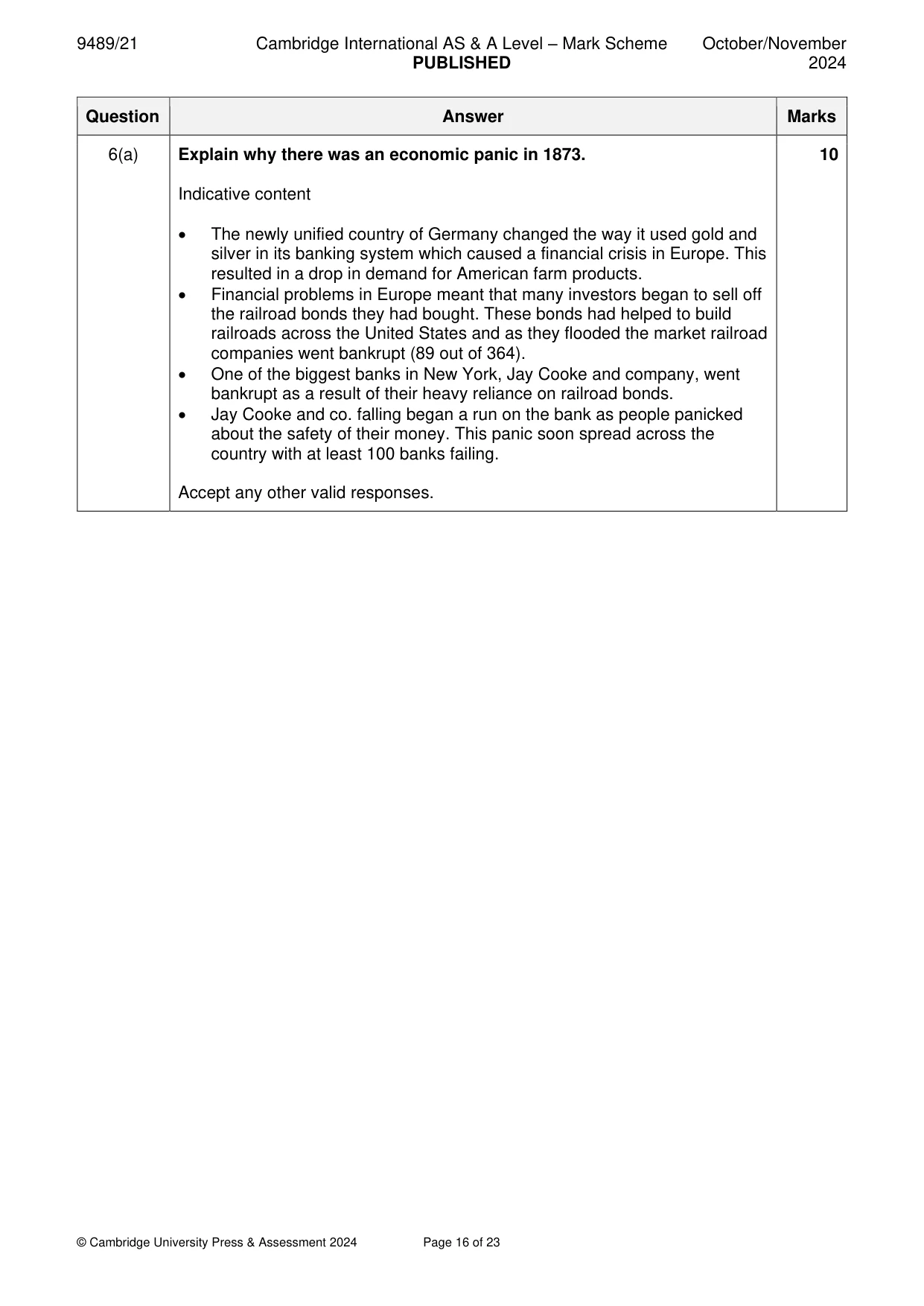 Mark scheme, page 16 of 23