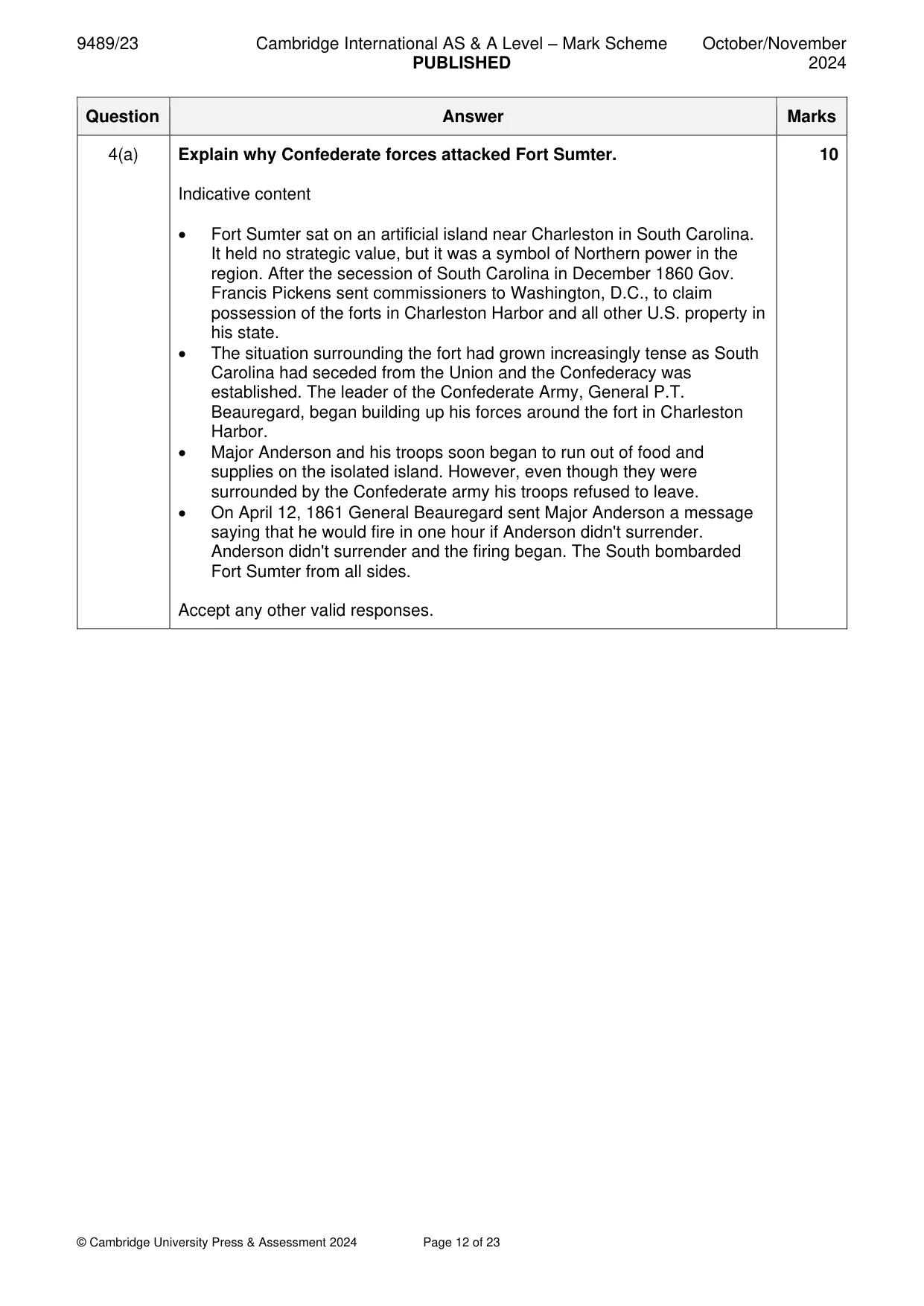 Mark scheme, page 12 of 23