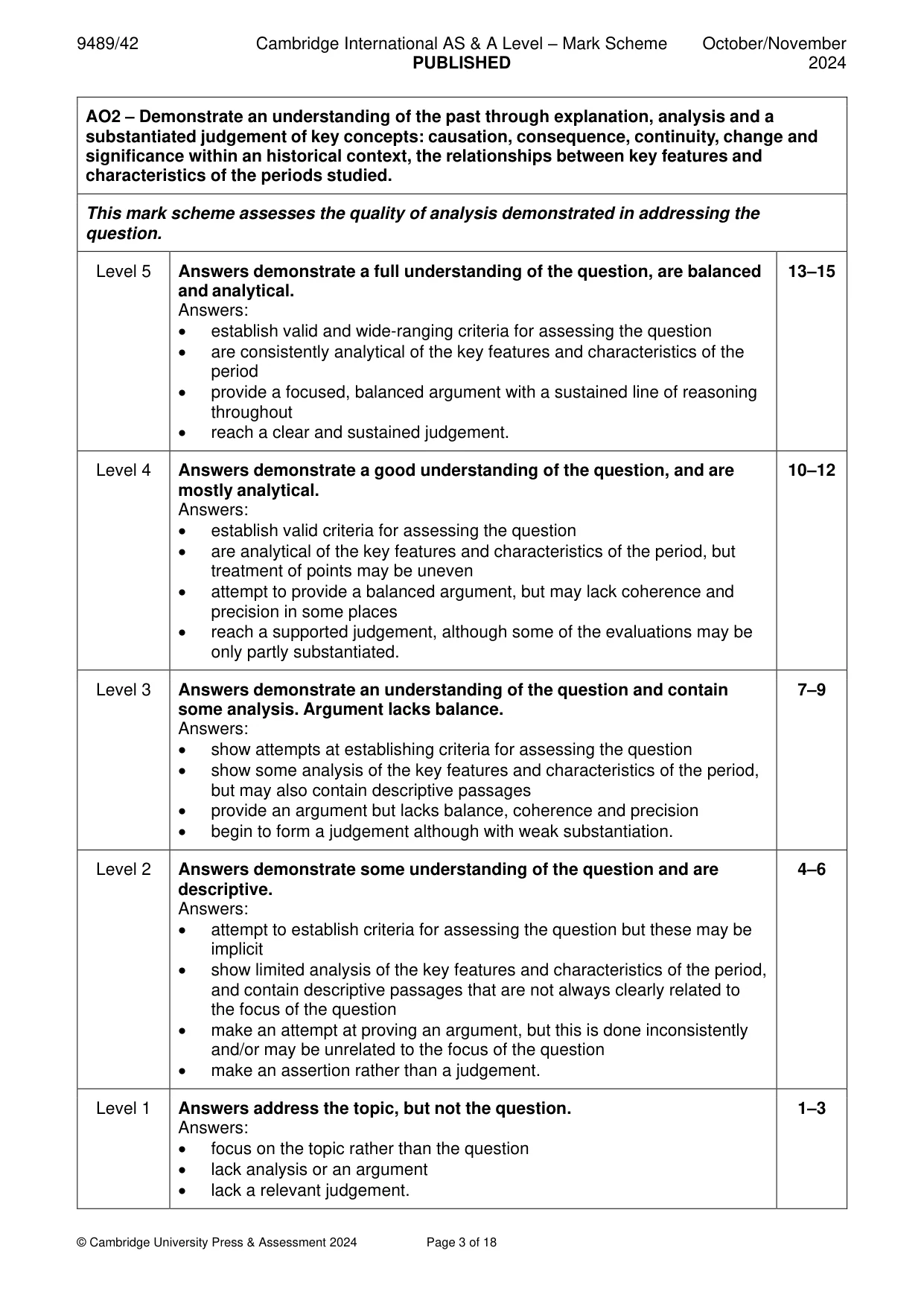 Mark scheme, page 3 of 18