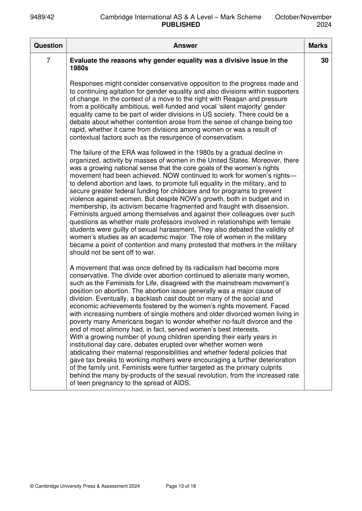 Mark scheme, page 13 of 18