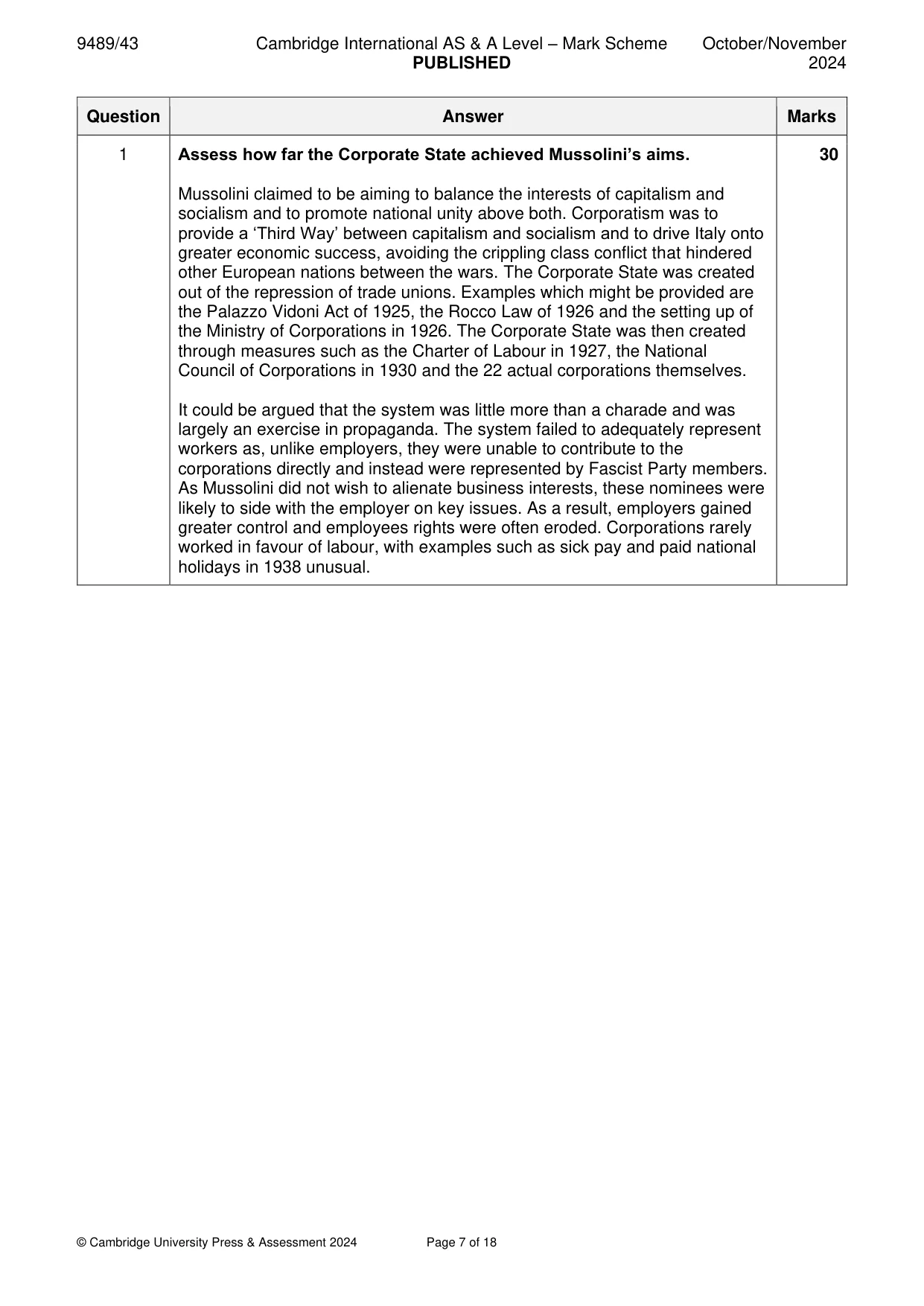 Mark scheme, page 7 of 18