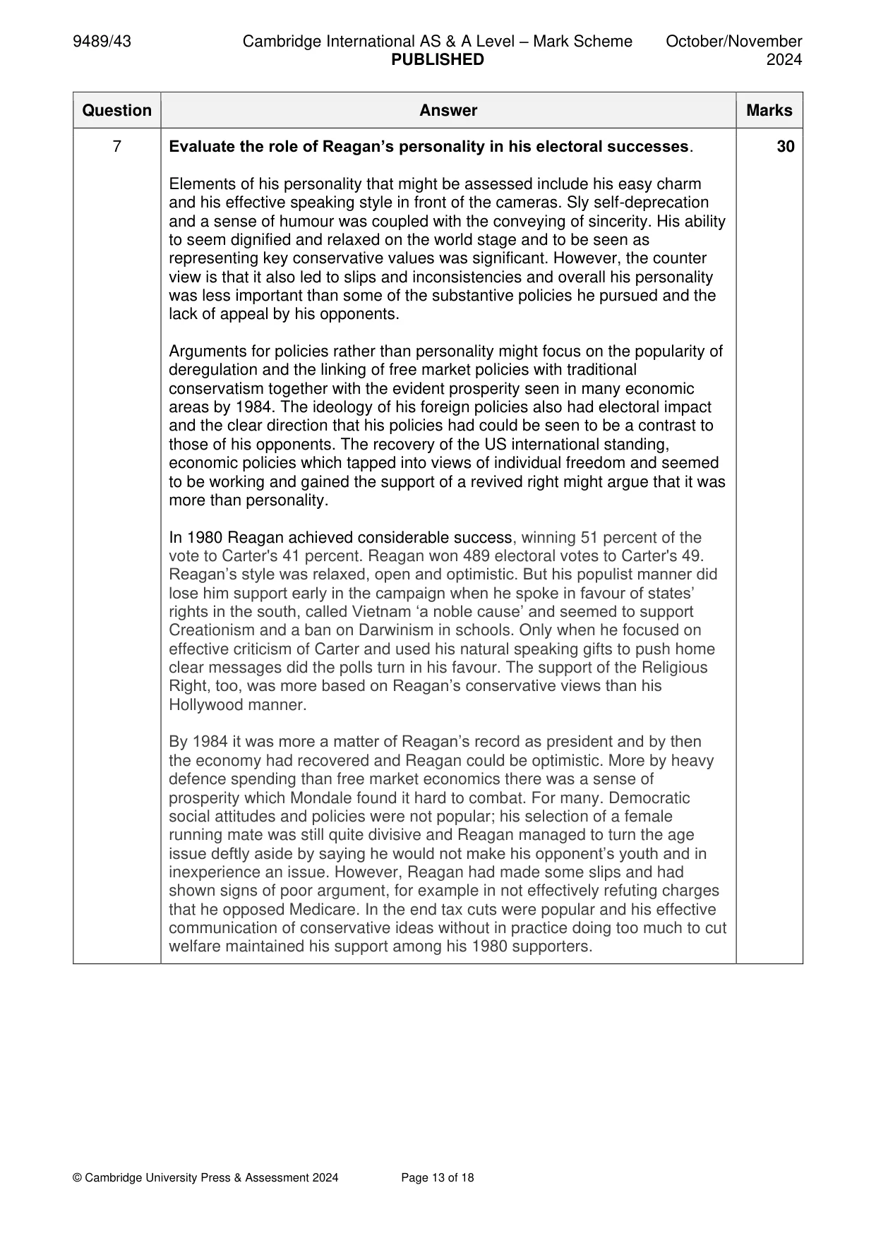 Mark scheme, page 13 of 18