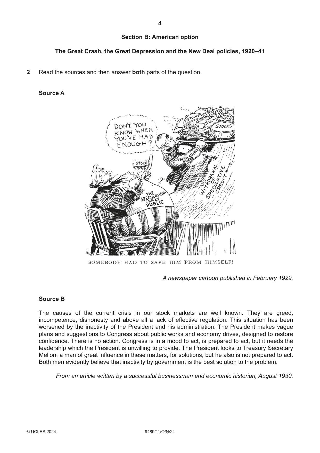 Cambridge A Level History 9489 2024 Oct/Nov Paper 1 · Variant 1 question paper, page 4 of 8