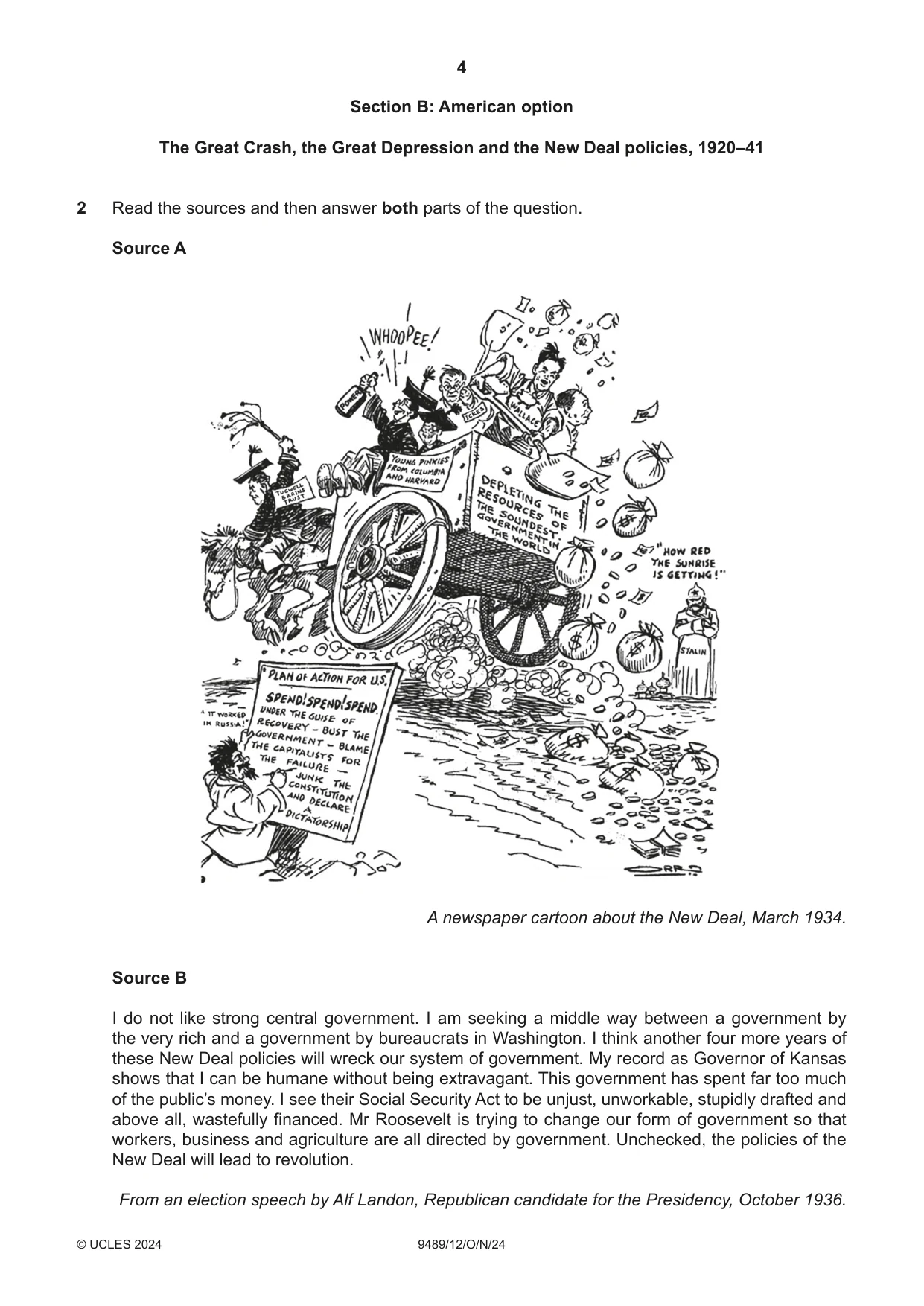 Cambridge A Level History 9489 2024 Oct/Nov Paper 1 · Variant 2 question paper, page 4 of 8