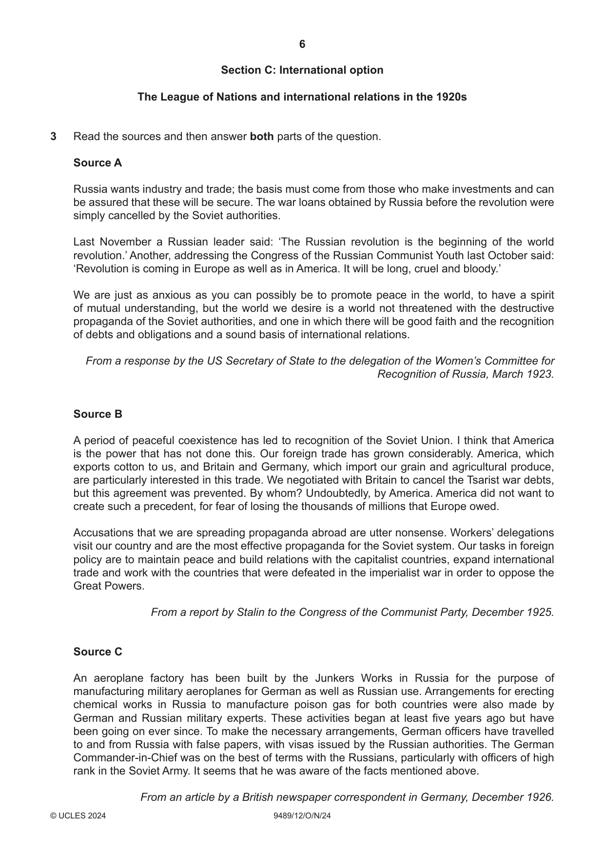 Cambridge A Level History 9489 2024 Oct/Nov Paper 1 · Variant 2 question paper, page 6 of 8
