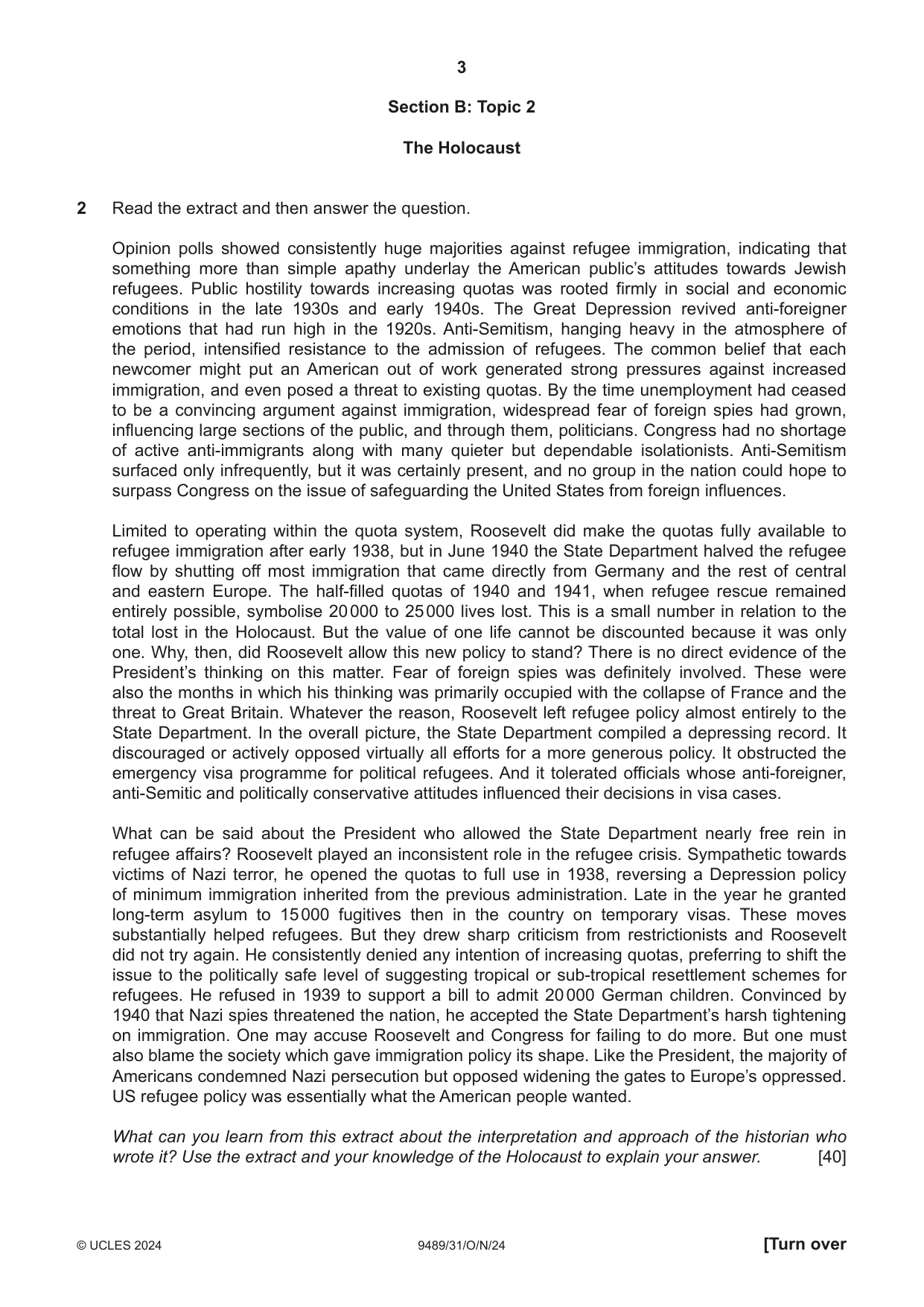 Cambridge A Level History 9489 2024 Oct/Nov Paper 3 · Variant 1 question paper, page 3 of 4