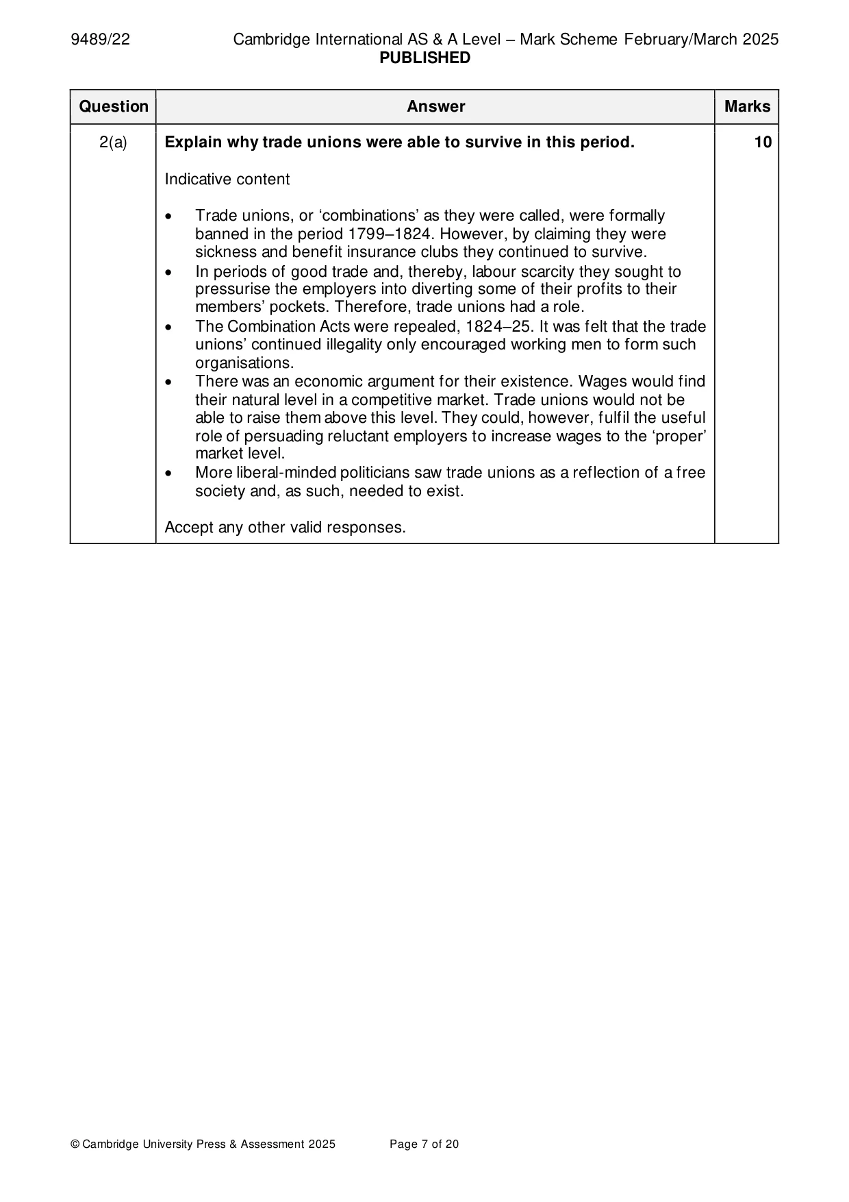 Mark scheme, page 7 of 20