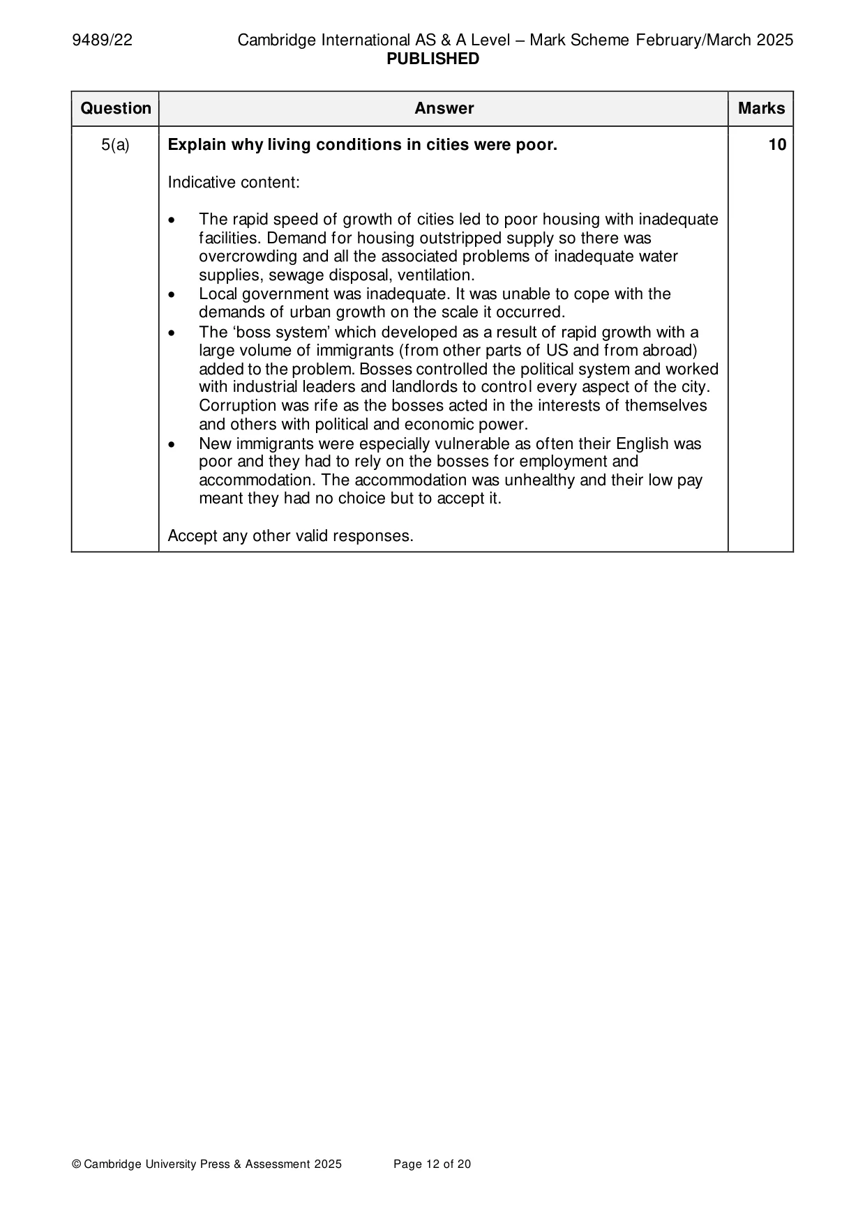 Mark scheme, page 12 of 20