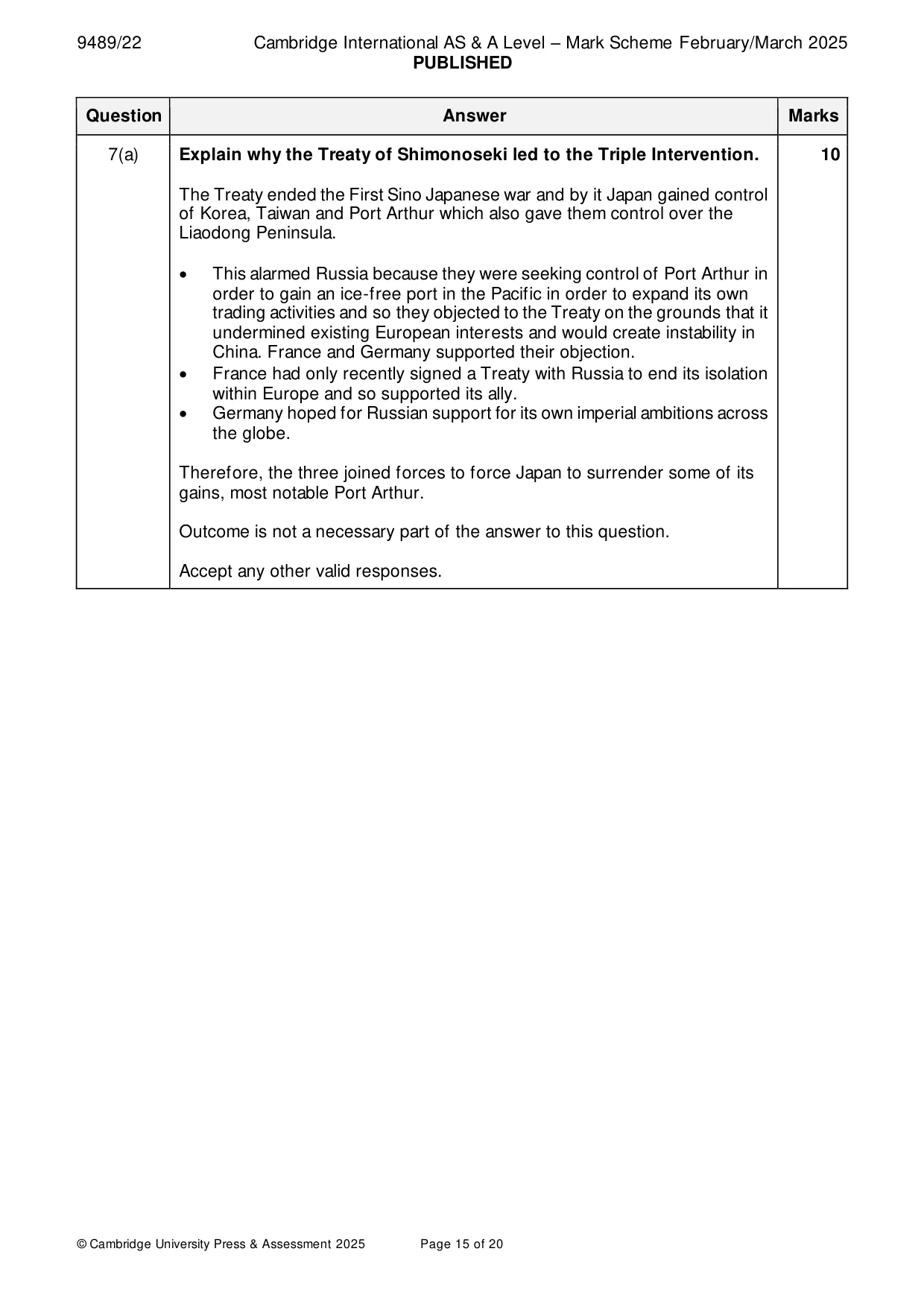 Mark scheme, page 15 of 20