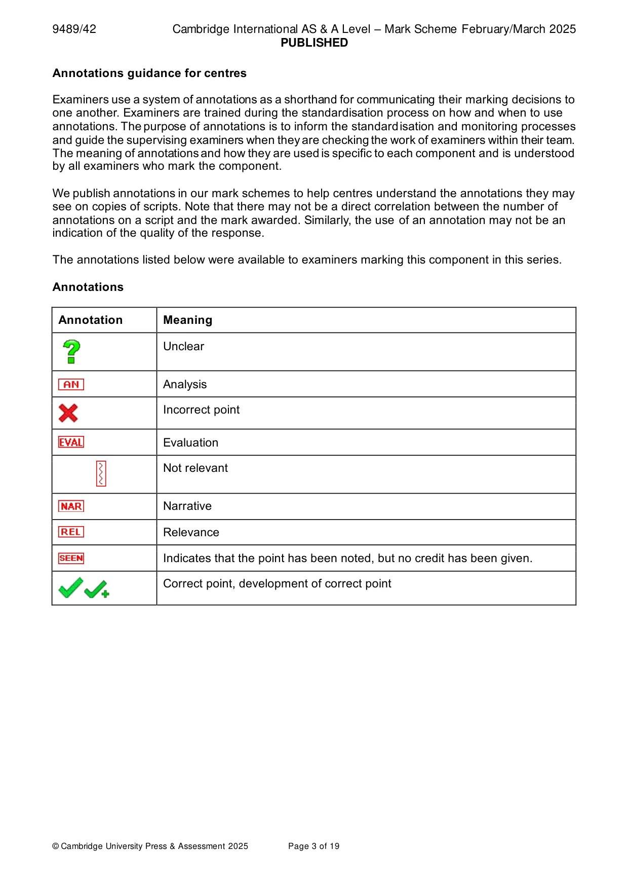 Mark scheme, page 3 of 19