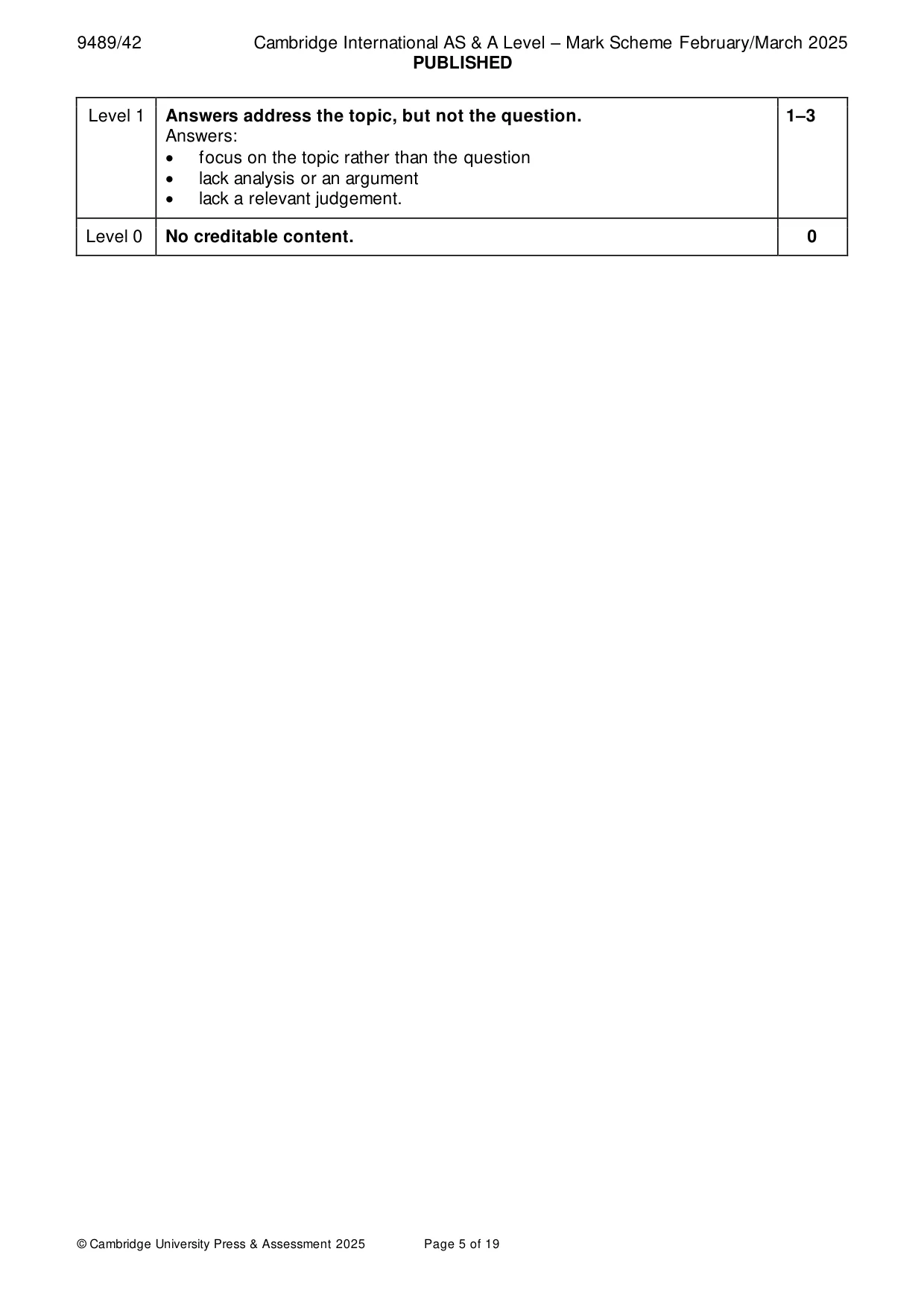 Mark scheme, page 5 of 19