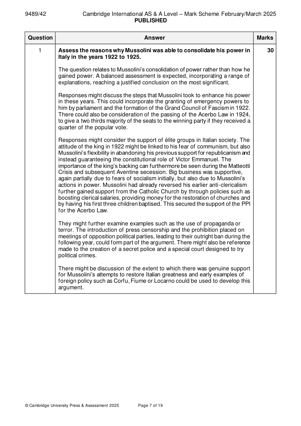 Mark scheme, page 7 of 19