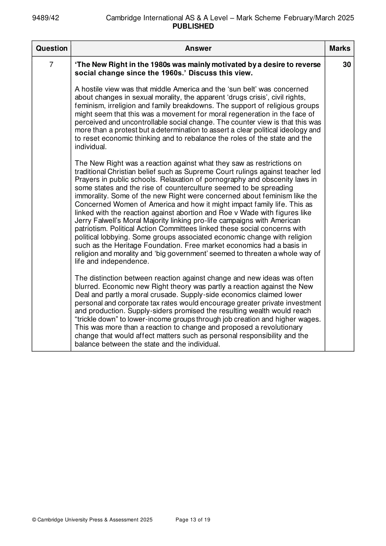 Mark scheme, page 13 of 19