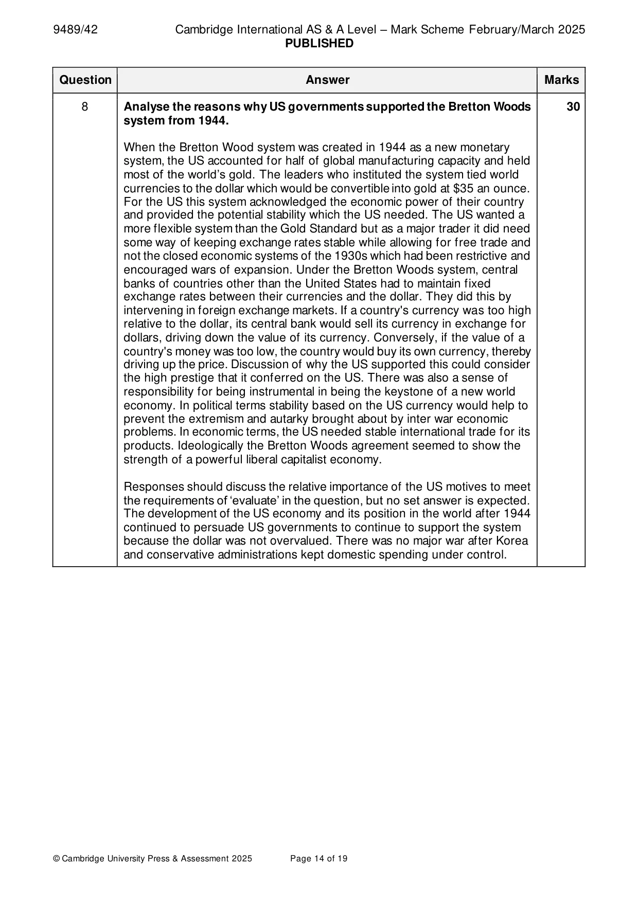 Mark scheme, page 14 of 19