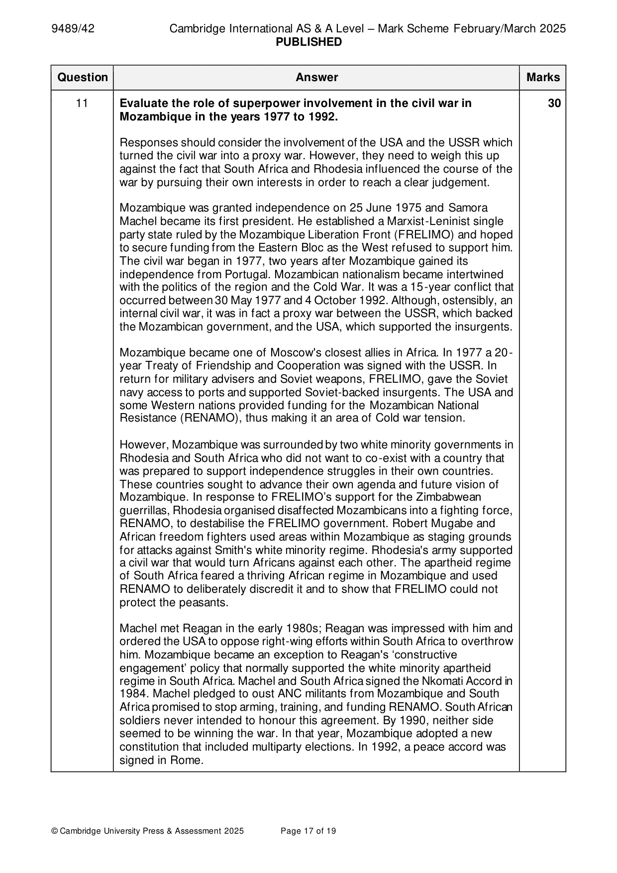 Mark scheme, page 17 of 19