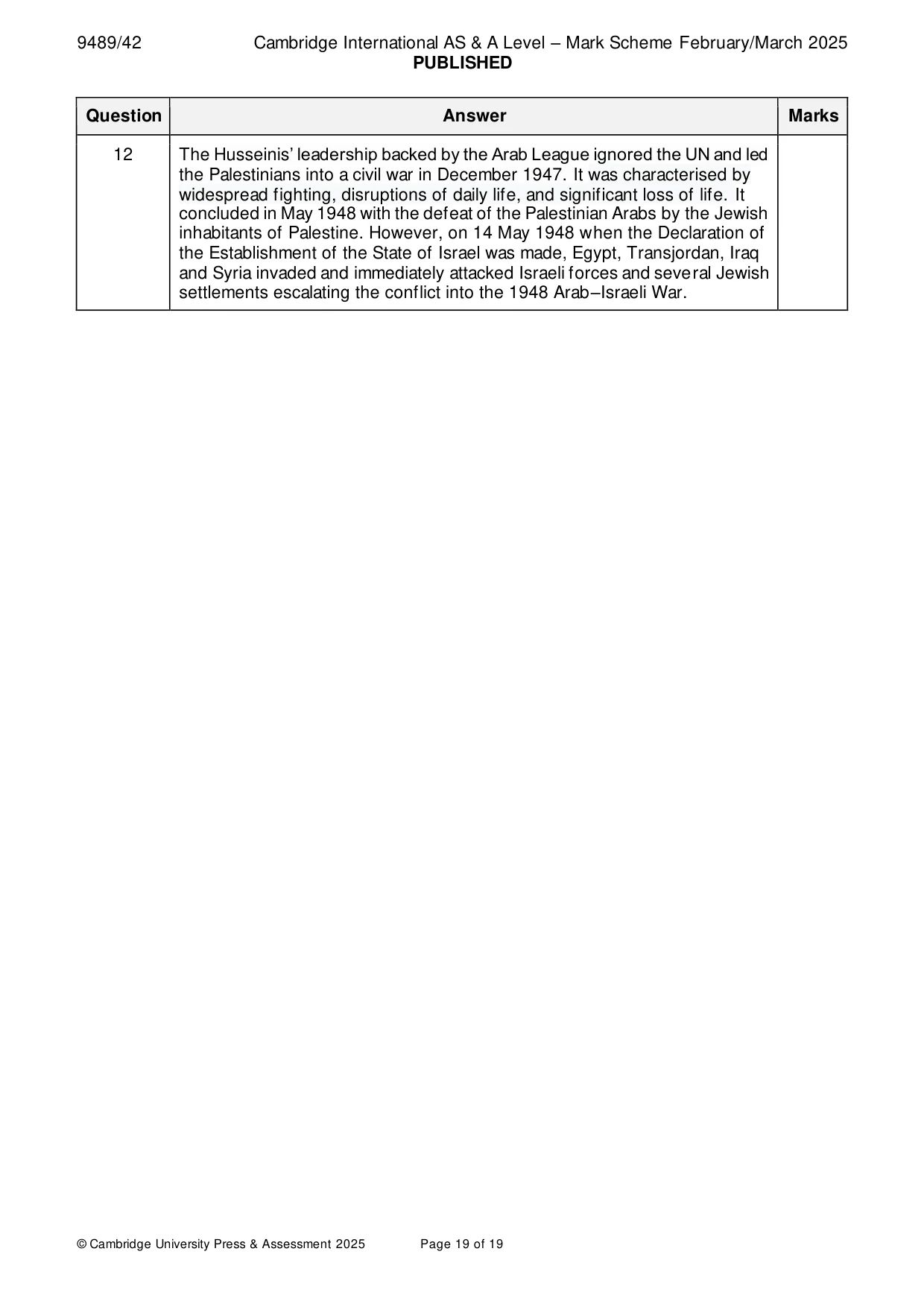 Mark scheme, page 19 of 19