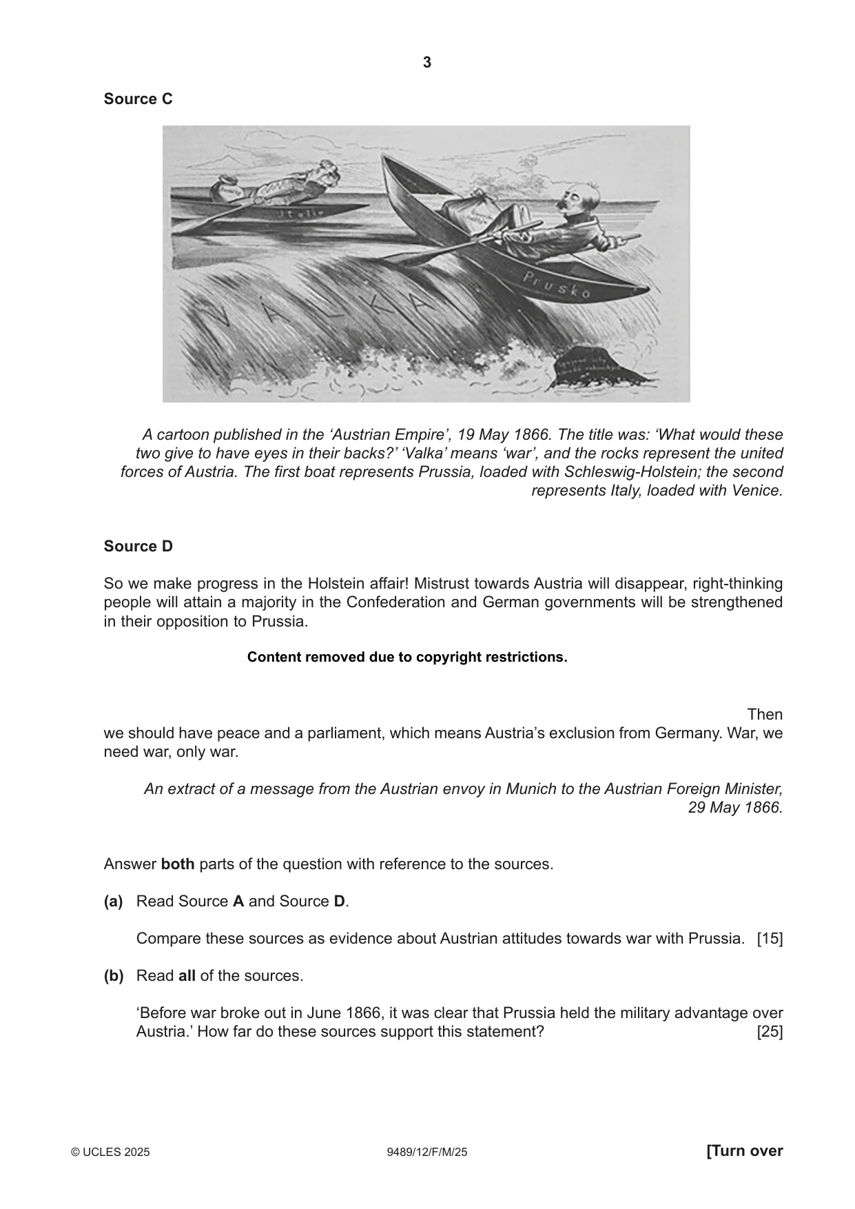 Cambridge A Level History 9489 2025 Feb/March Paper 1 · Variant 2 question paper, page 3 of 8