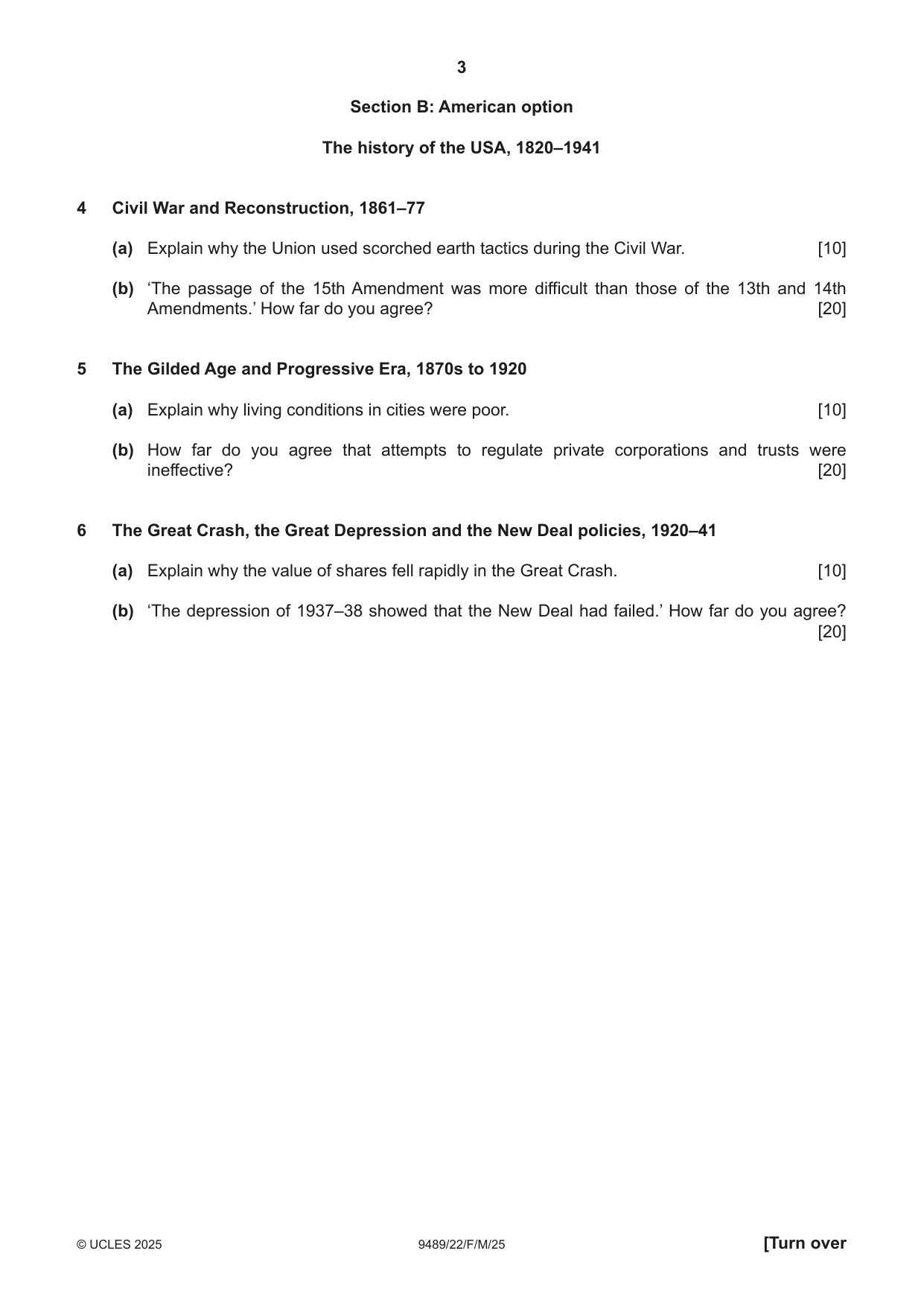 Cambridge A Level History 9489 2025 Feb/March Paper 2 · Variant 2 question paper, page 3 of 4