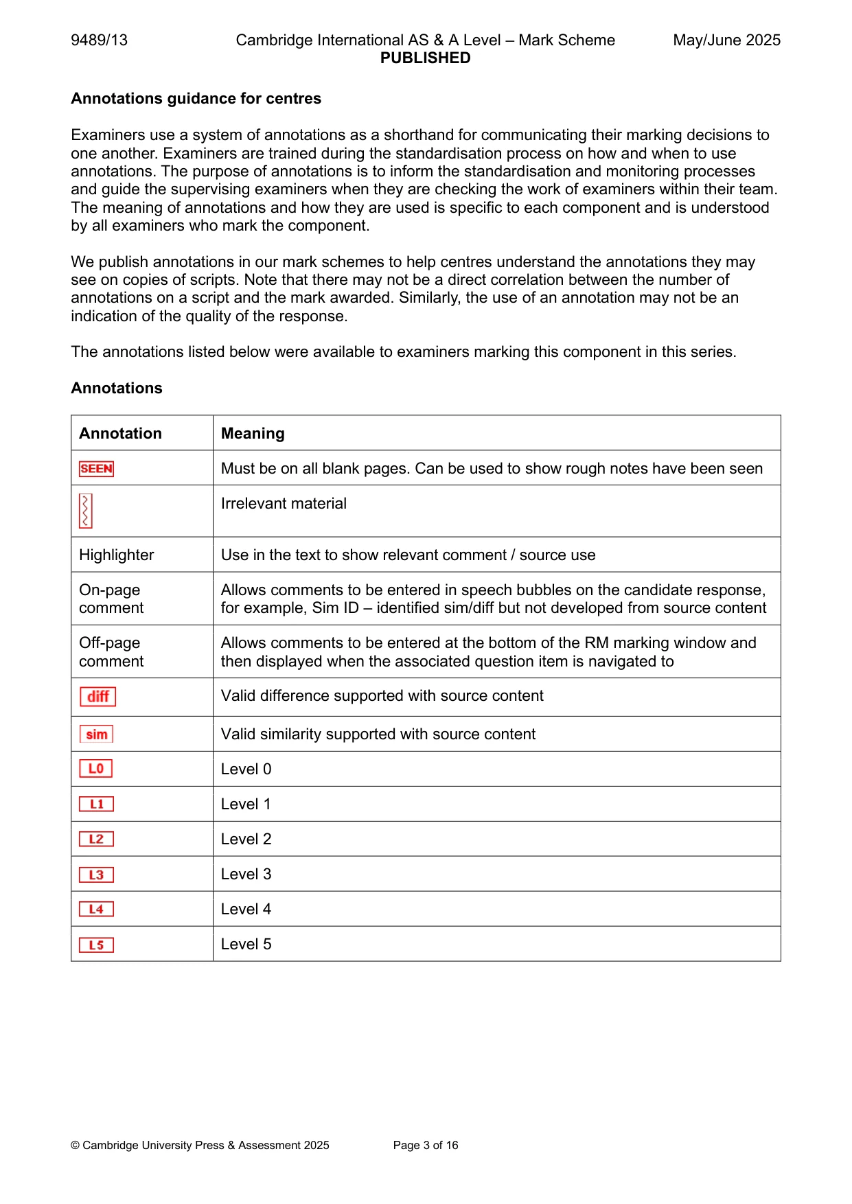 Mark scheme, page 3 of 16