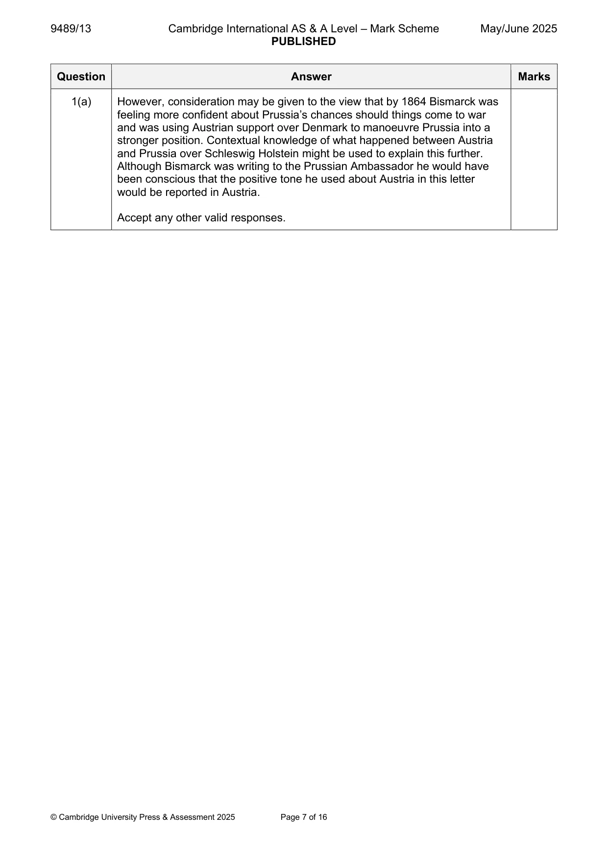 Mark scheme, page 7 of 16